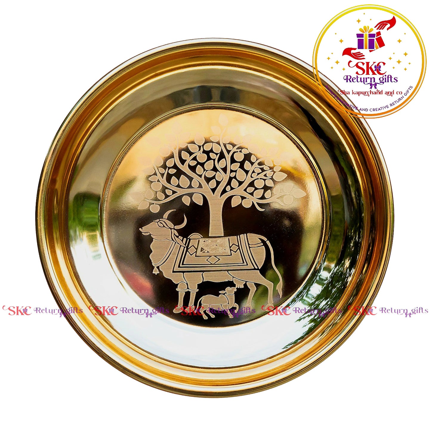 Kalpavriksha Kamadhenu Plate Gold