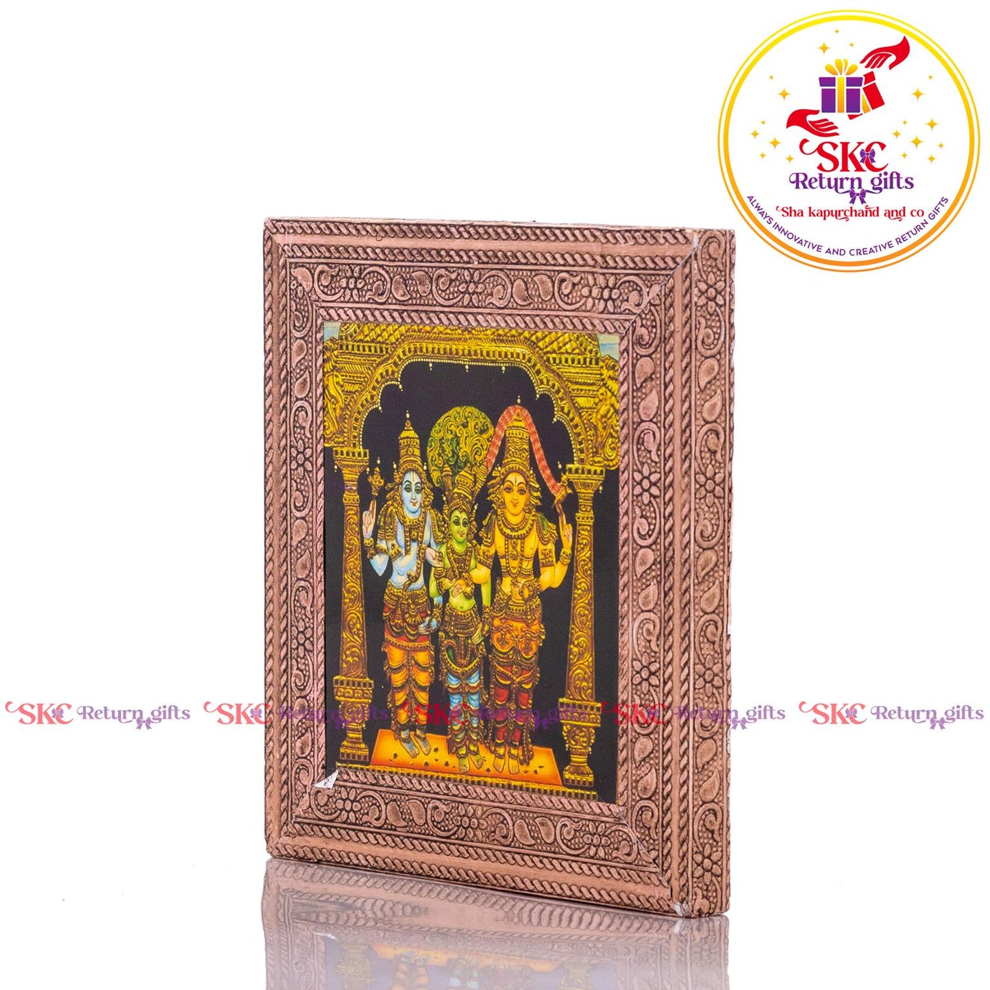 Tanjore Digital Art Meenakshi Sundereshwar Kalynam