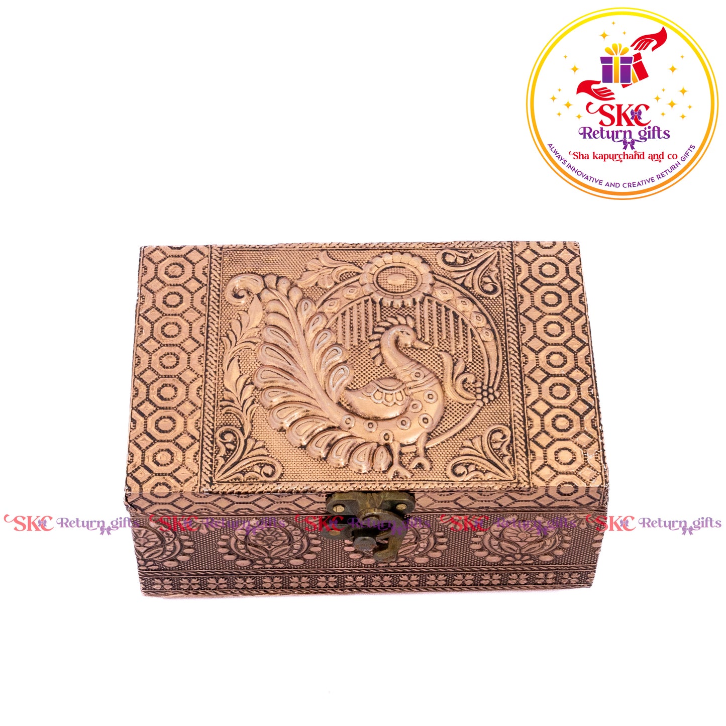 Embossed Peacock Jewel Box