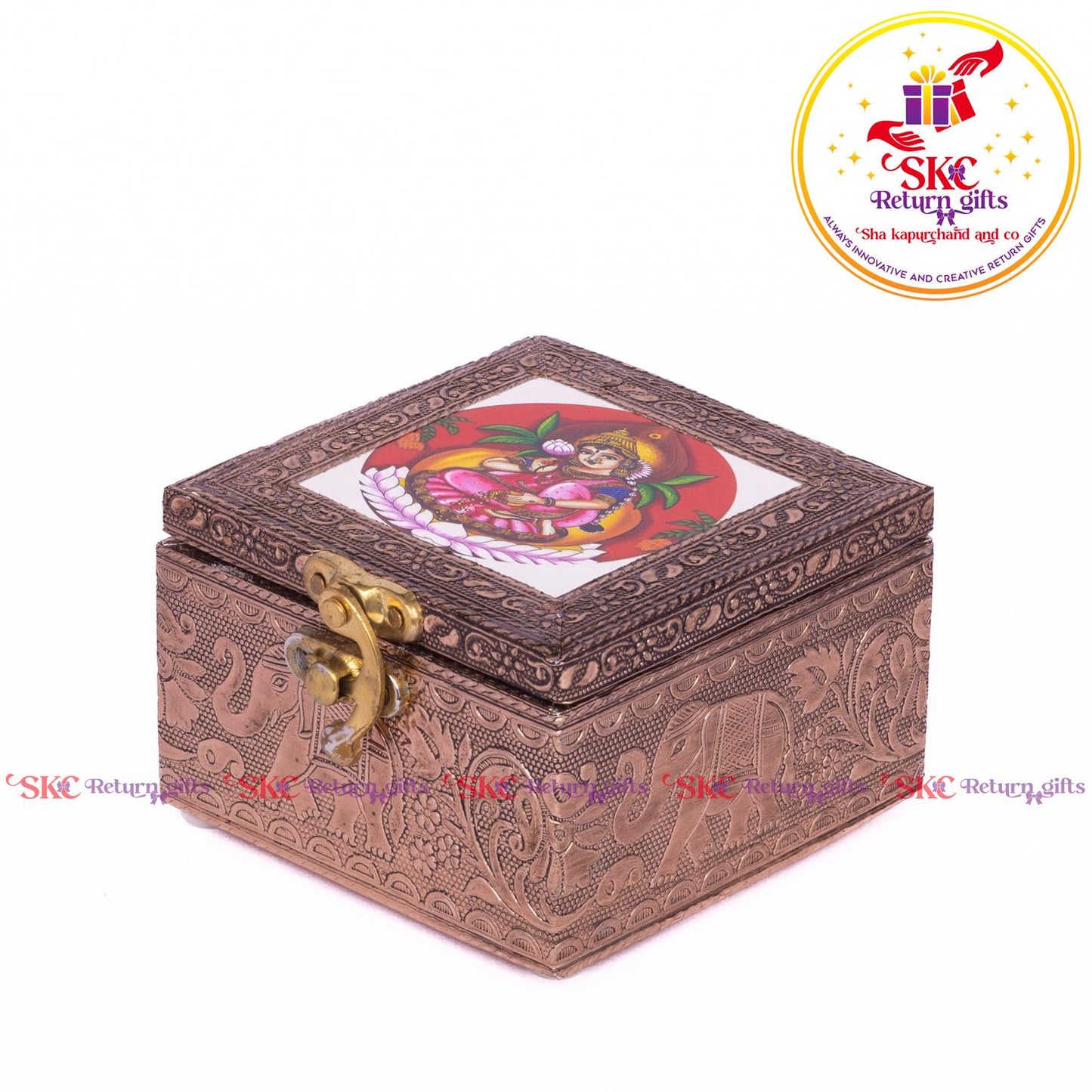 Tanjore Digital Art Pooja Box Mahalaxsmi