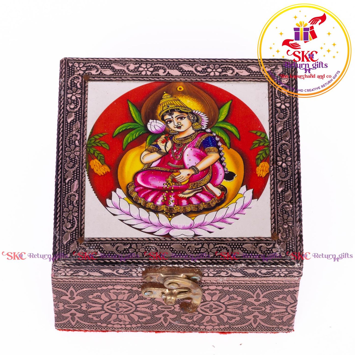 Tanjore Digital Art Pooja Box Mahalaxsmi