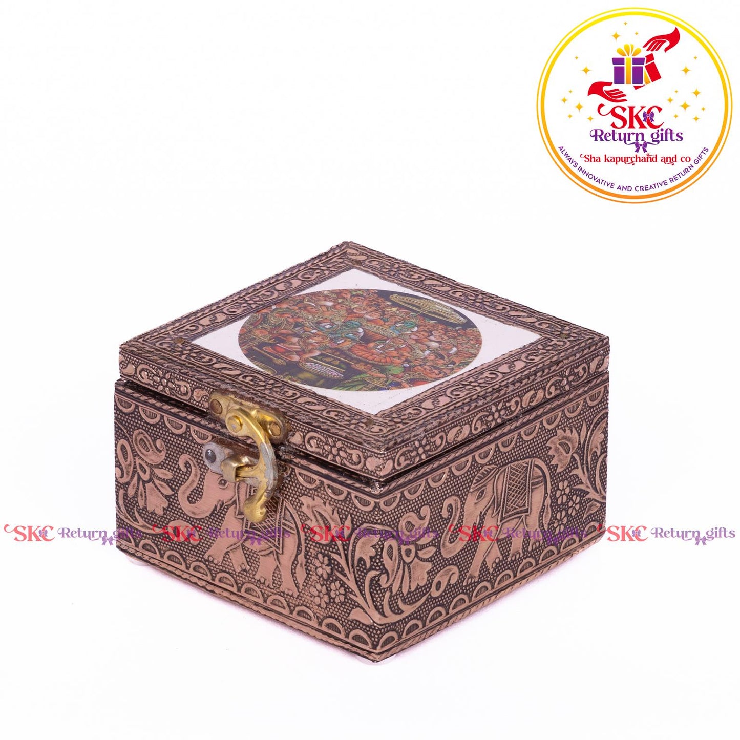 Tanjore Digital Art Pooja Box Ram Darbar