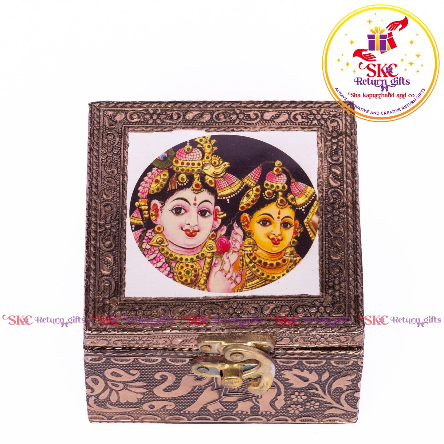 Tanjore Digital Art Pooja Box Radha Krishna
