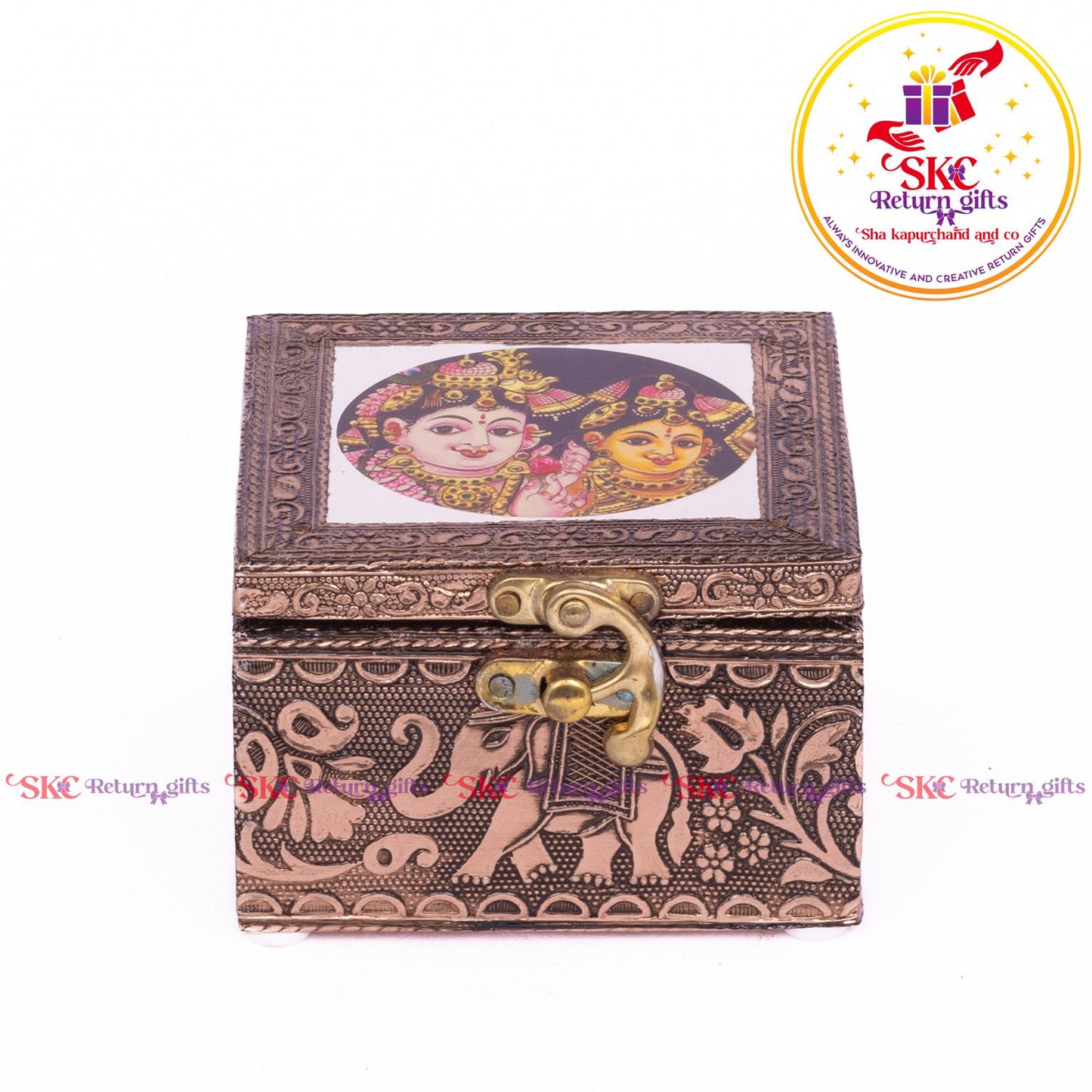 Tanjore Digital Art Pooja Box Radha Krishna