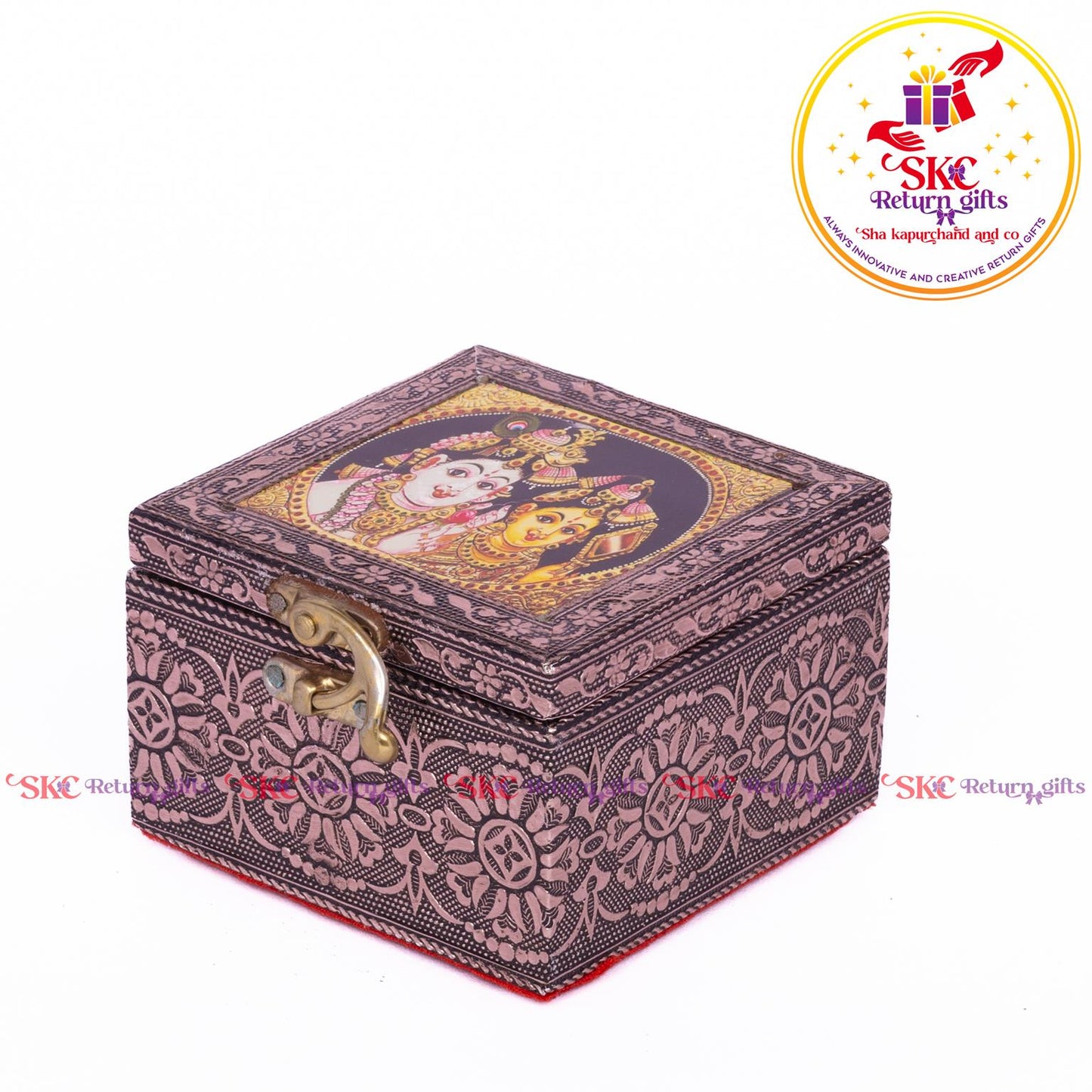 Tanjore Digital Art Pooja Box Radha Krishna