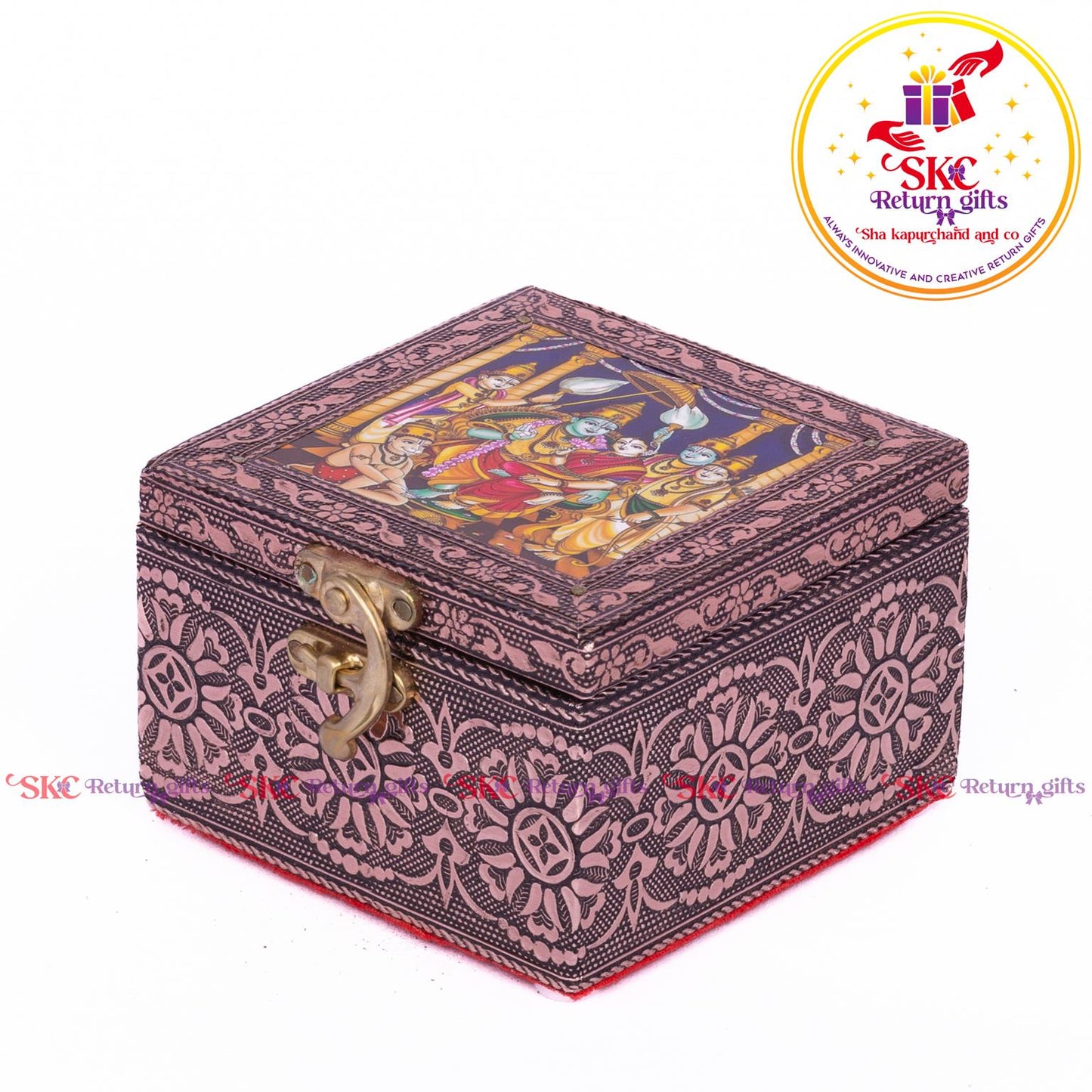 Tanjore Digital Art Pooja Box Radha Krishna