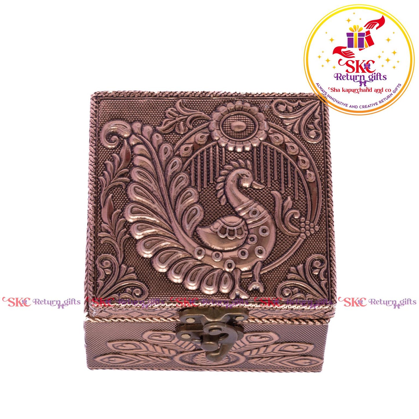 Embossed Peacock Pooja Box