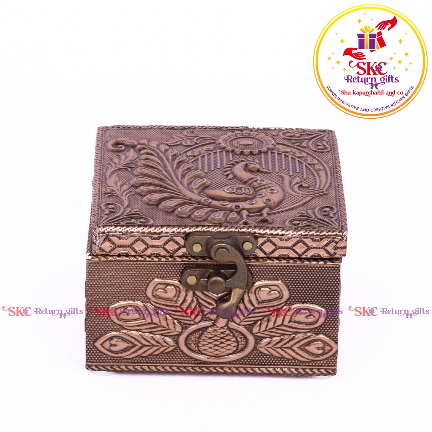 Embossed Peacock Pooja Box