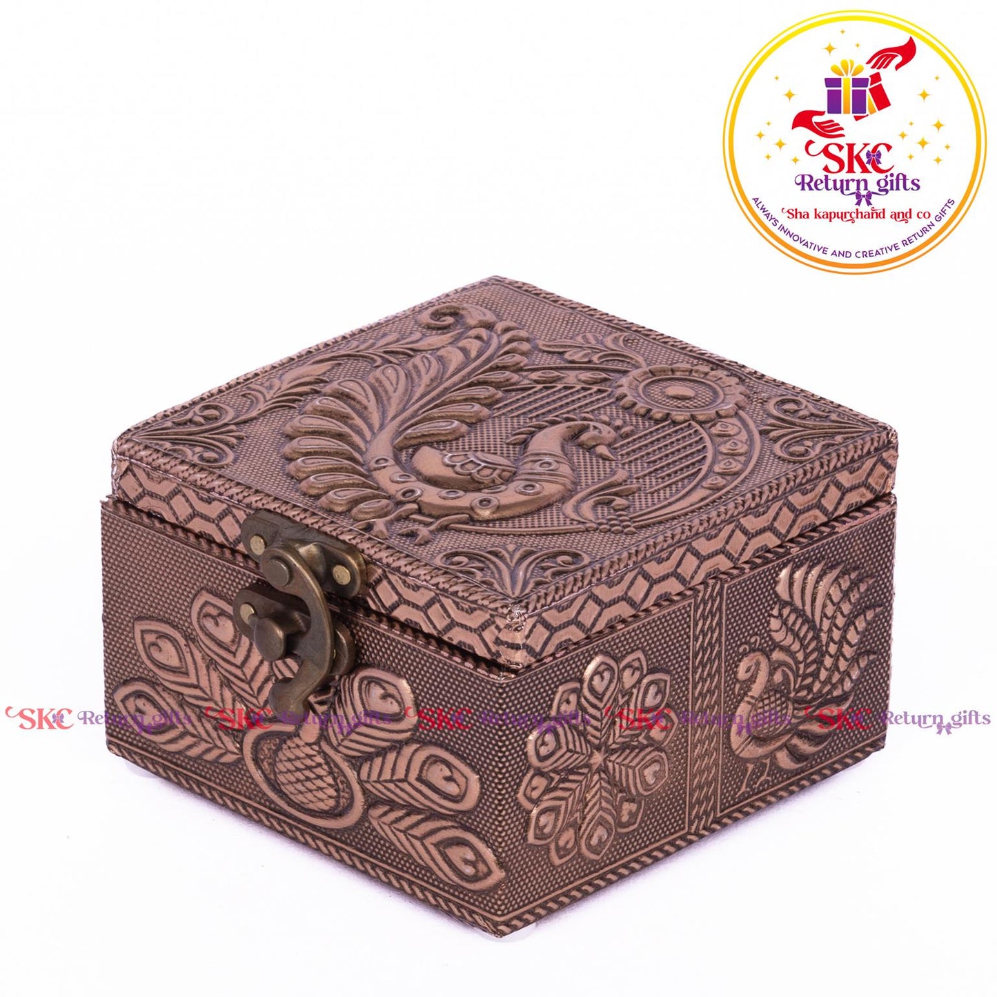 Embossed Peacock Pooja Box
