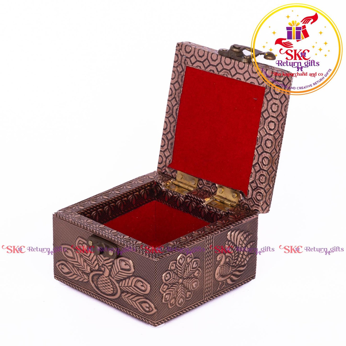 Embossed Peacock Pooja Box