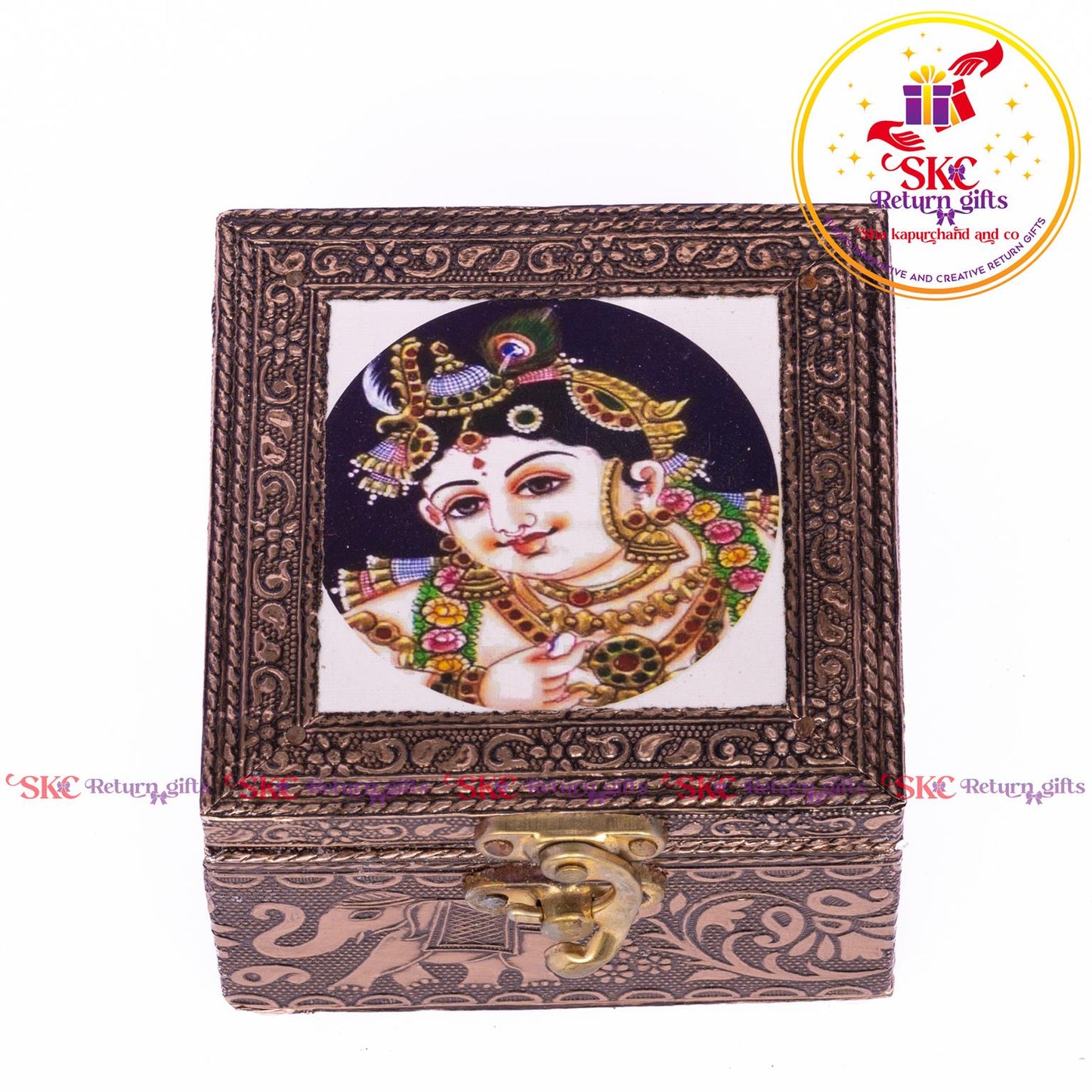 Tanjore Digital Art Pooja Box Krishna