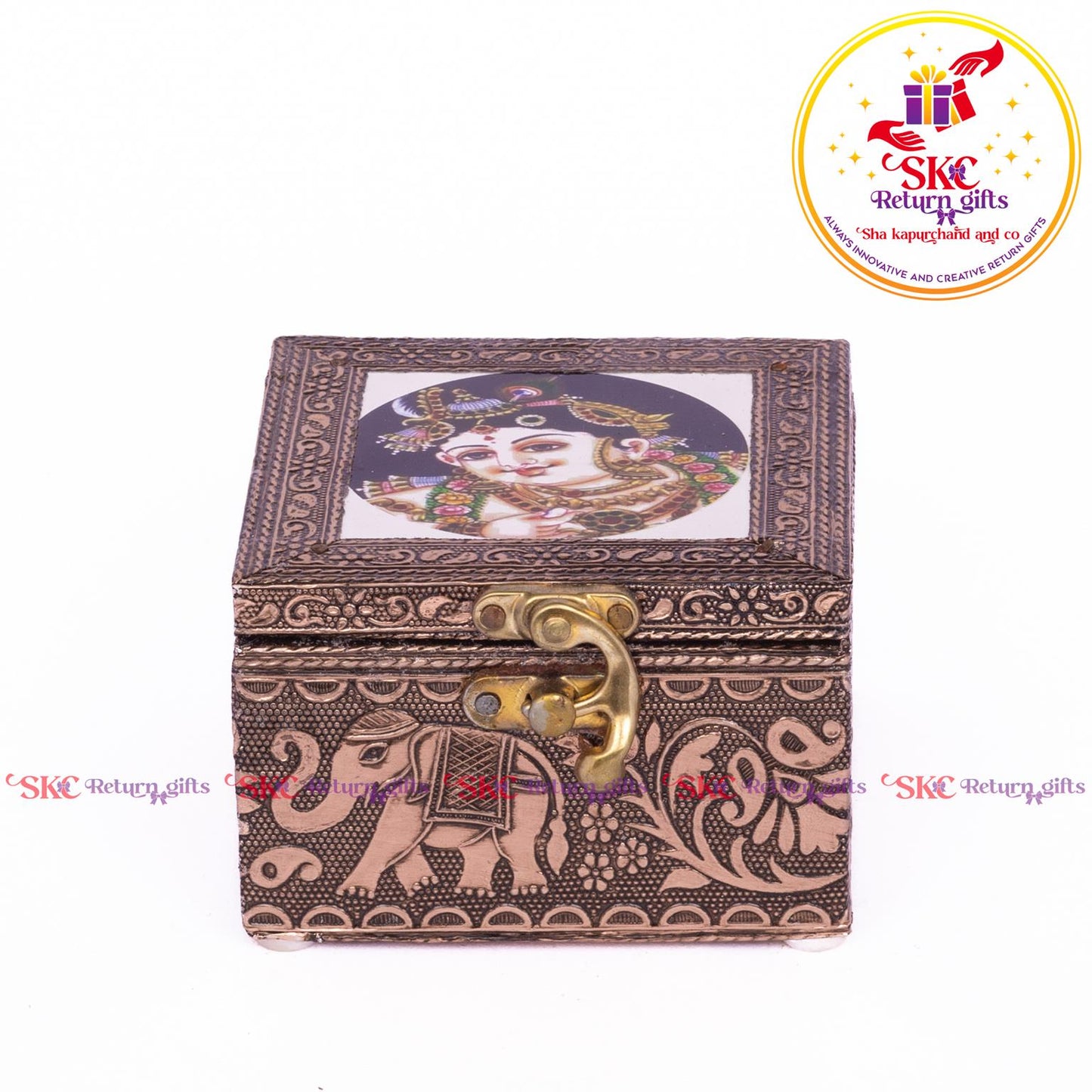 Tanjore Digital Art Pooja Box Krishna