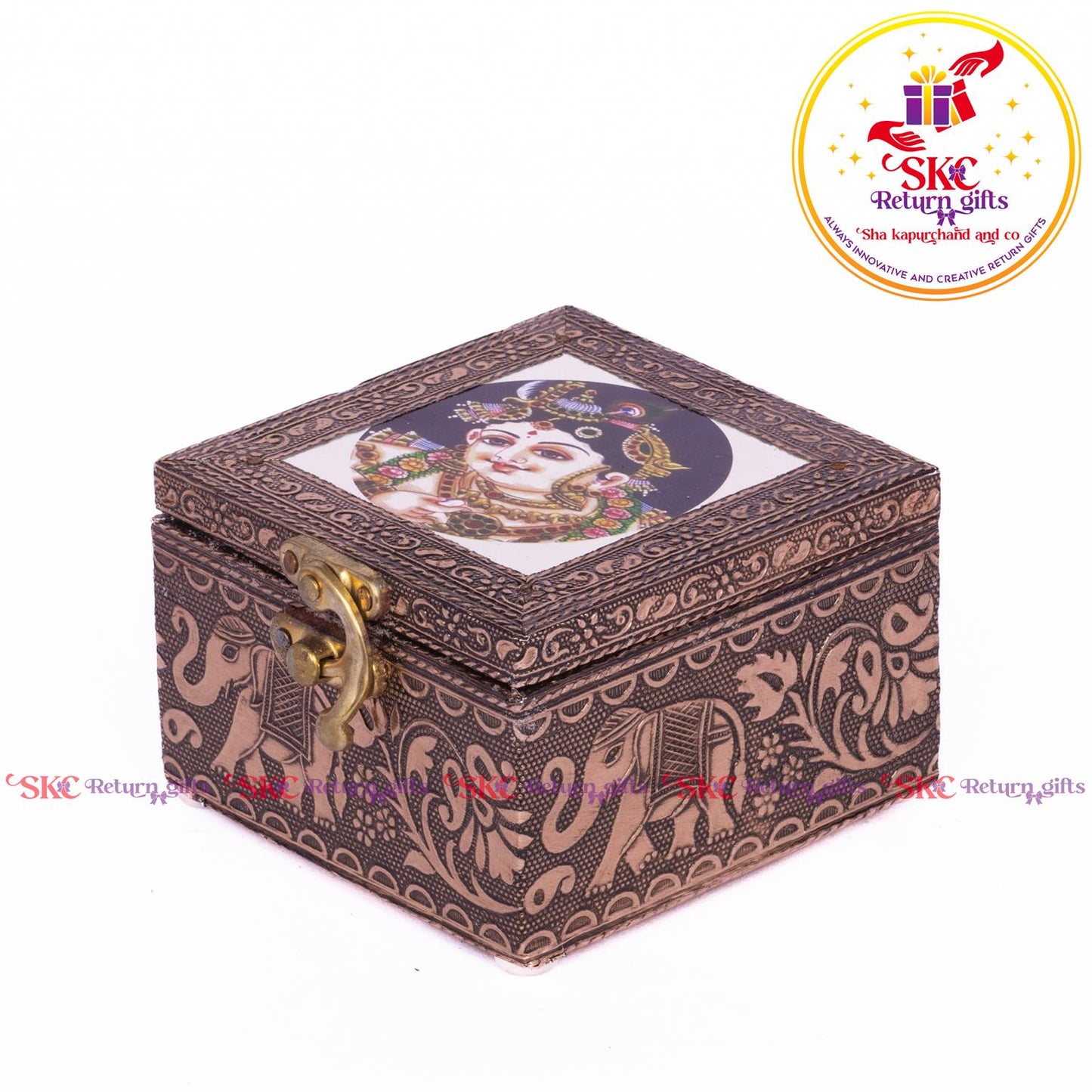 Tanjore Digital Art Pooja Box Krishna