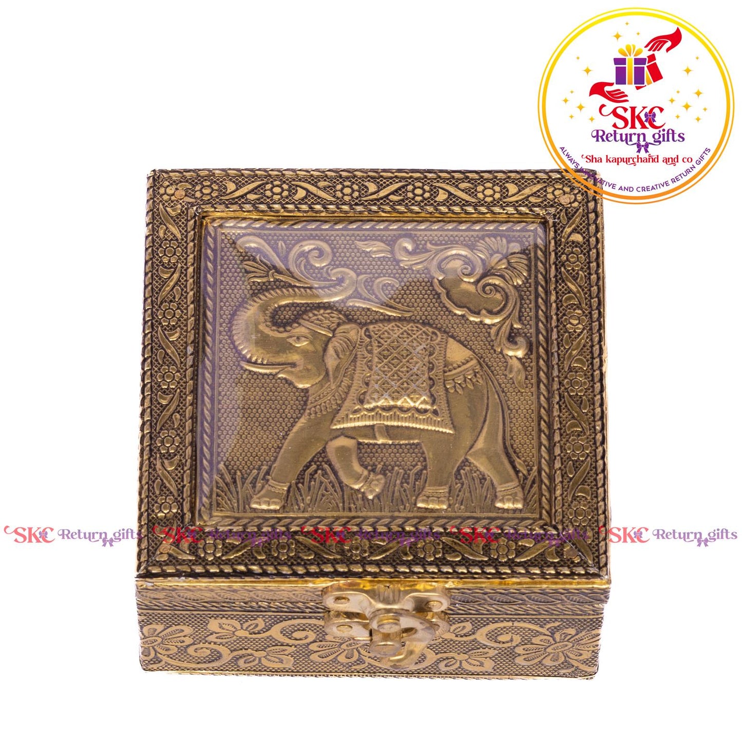 Embossed Elephant Jewellery Box