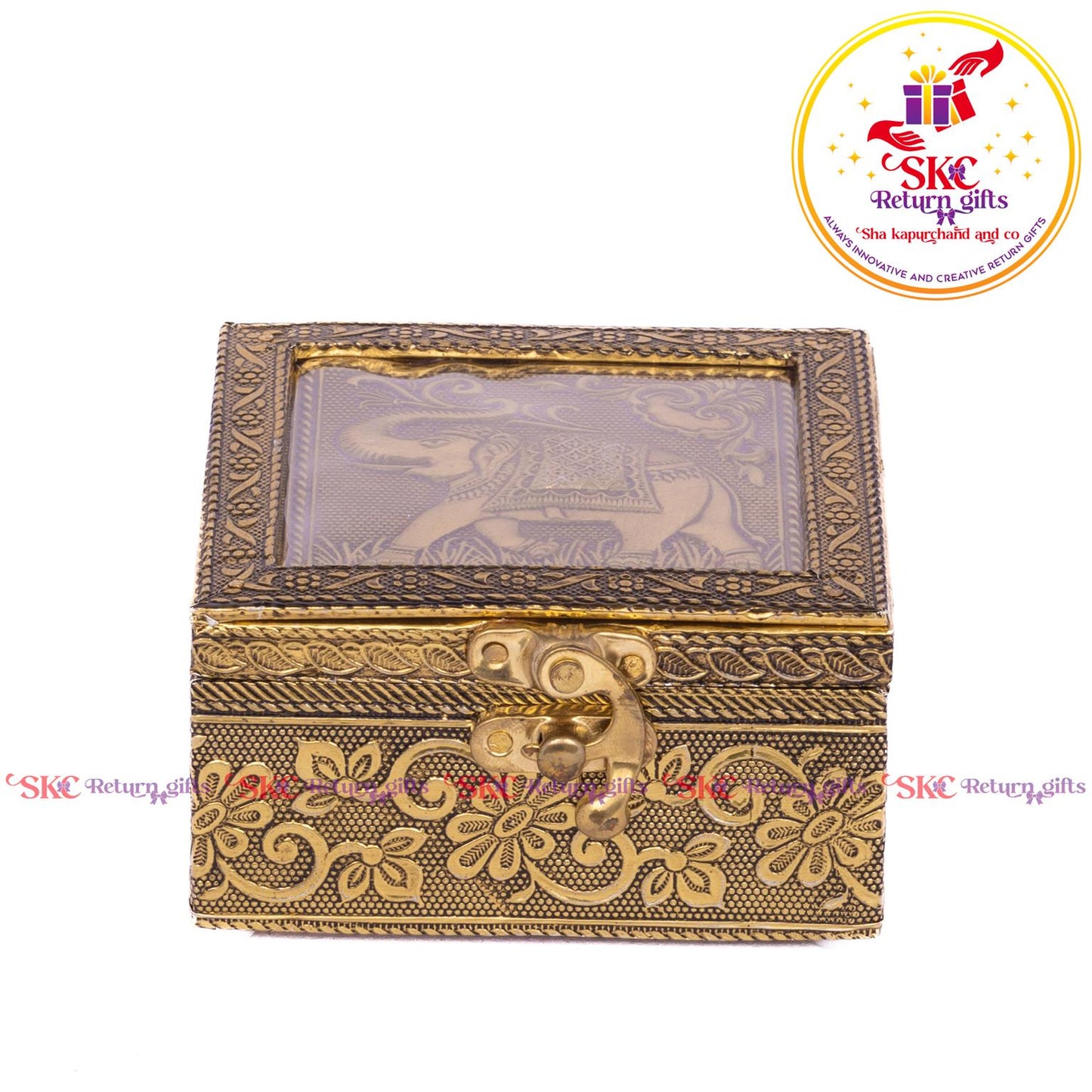 Embossed Elephant Jewellery Box