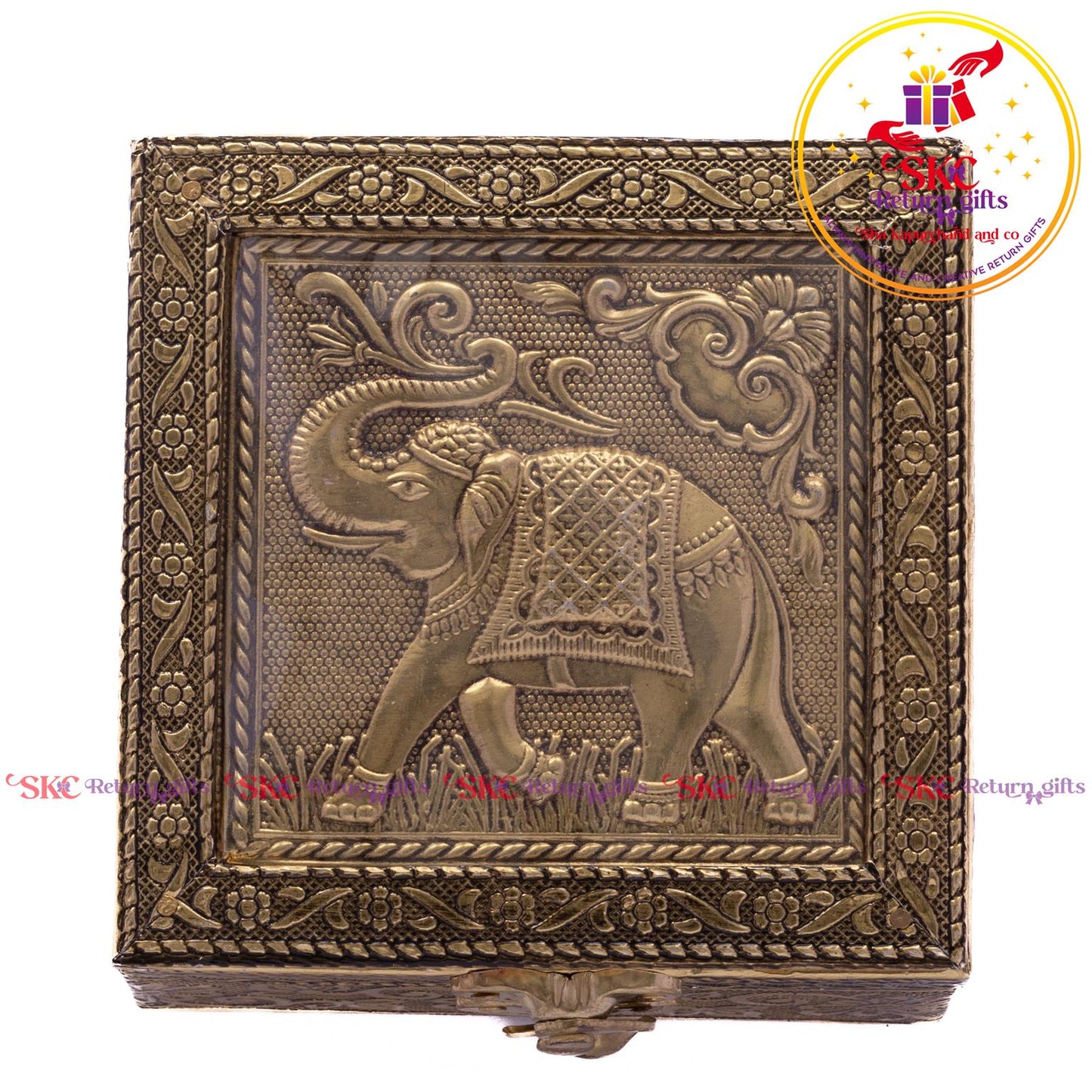 Embossed Elephant Jewellery Box