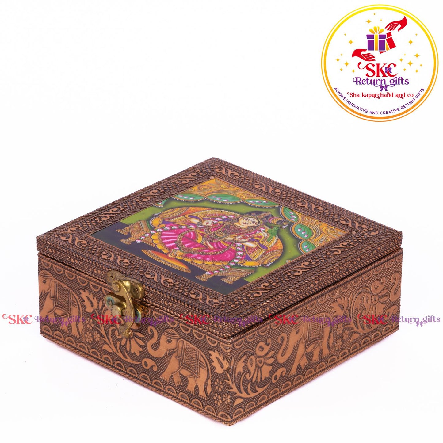 Tanjore Digital Art Pooja Box Andal