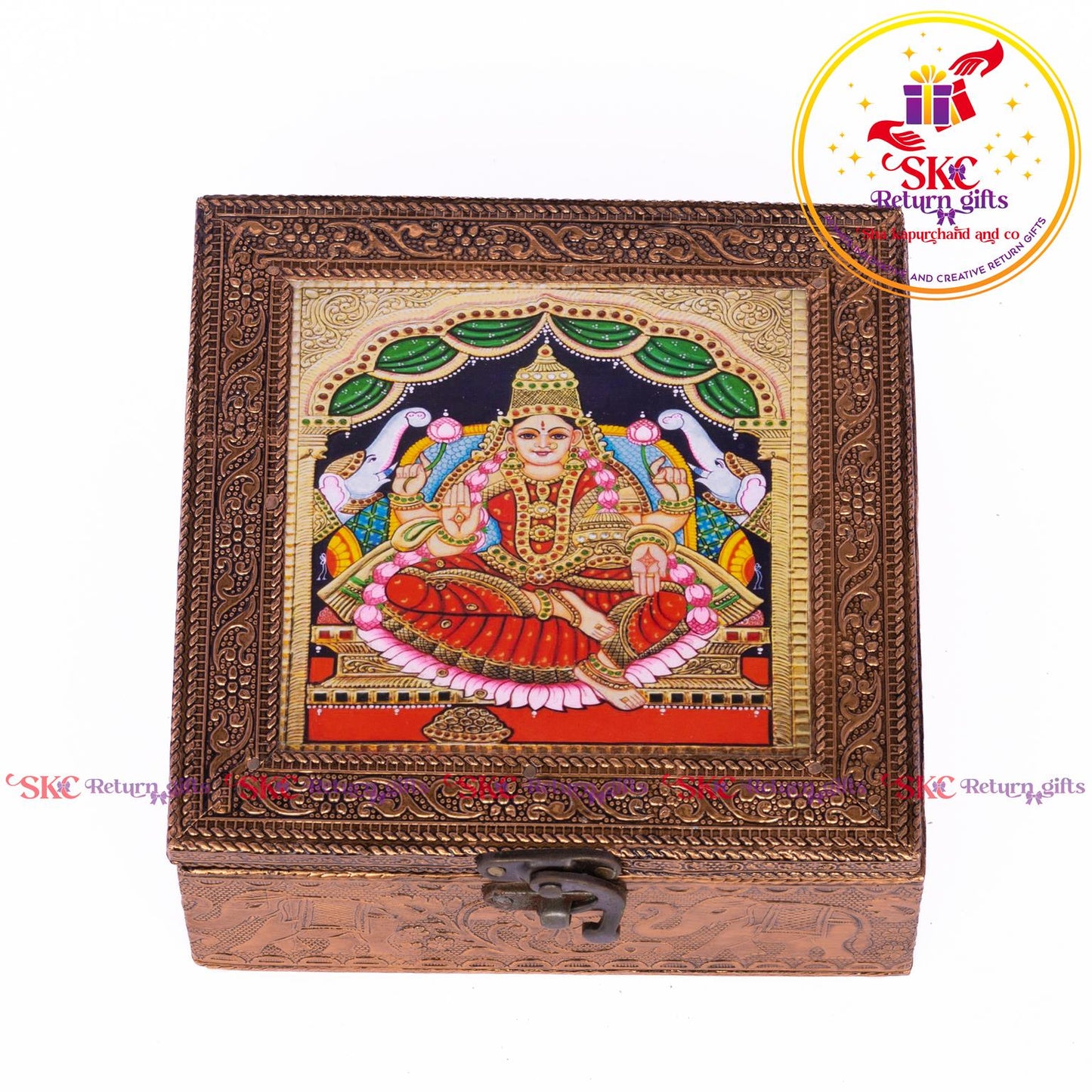 Tanjore Digital Art Pooja Box Mahalaxmi