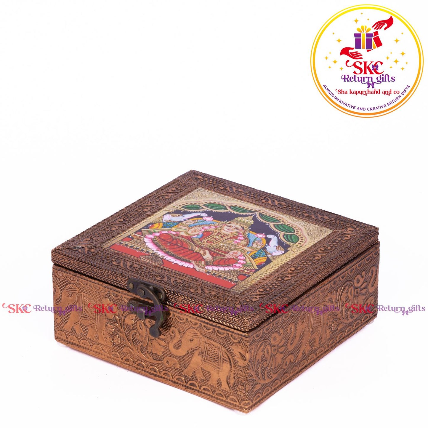 Tanjore Digital Art Pooja Box Mahalaxmi