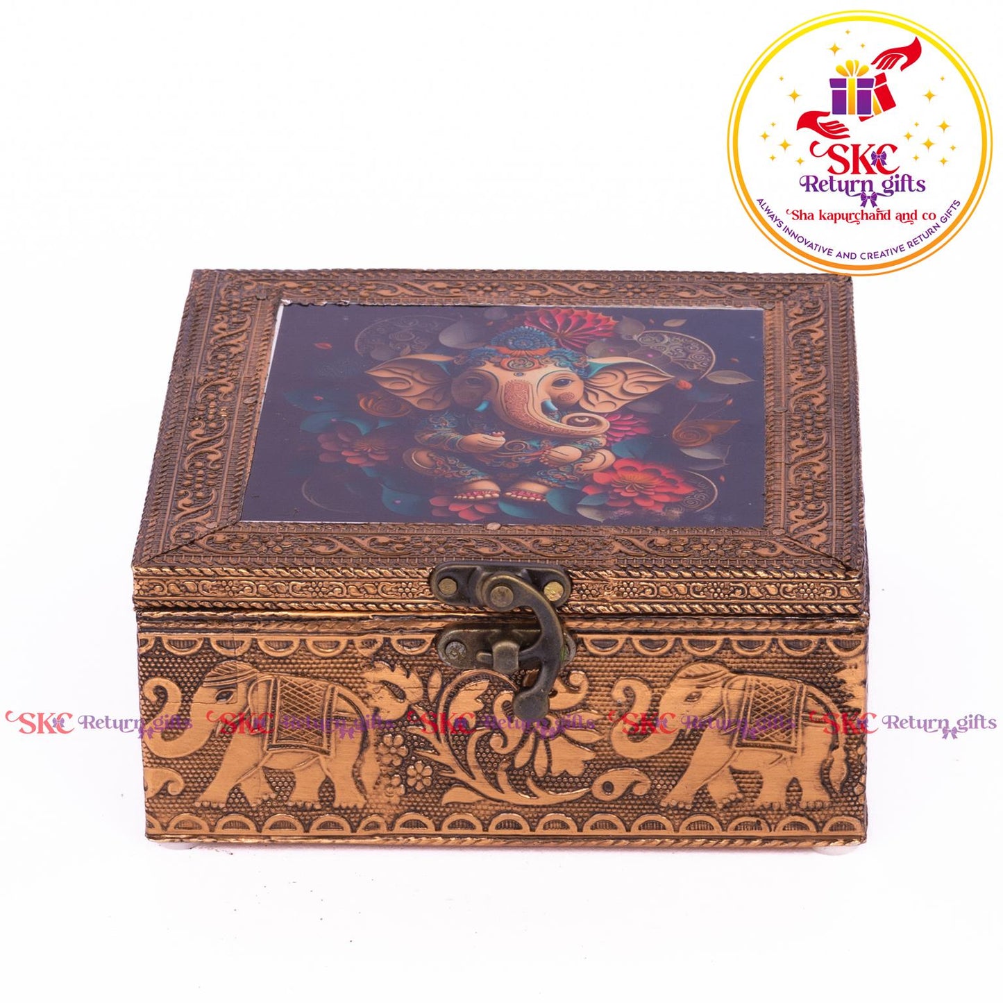Tanjore Digital Art Pooja Box Ganesha