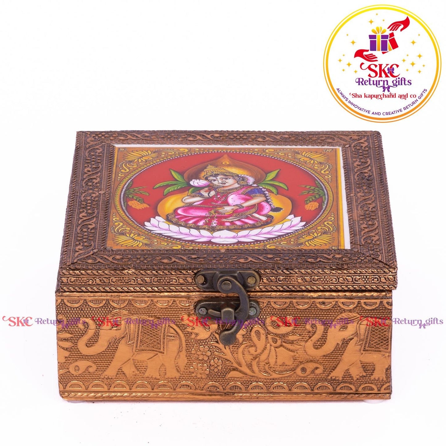 Tanjore Digital Art Pooja Box Mahalaxmi