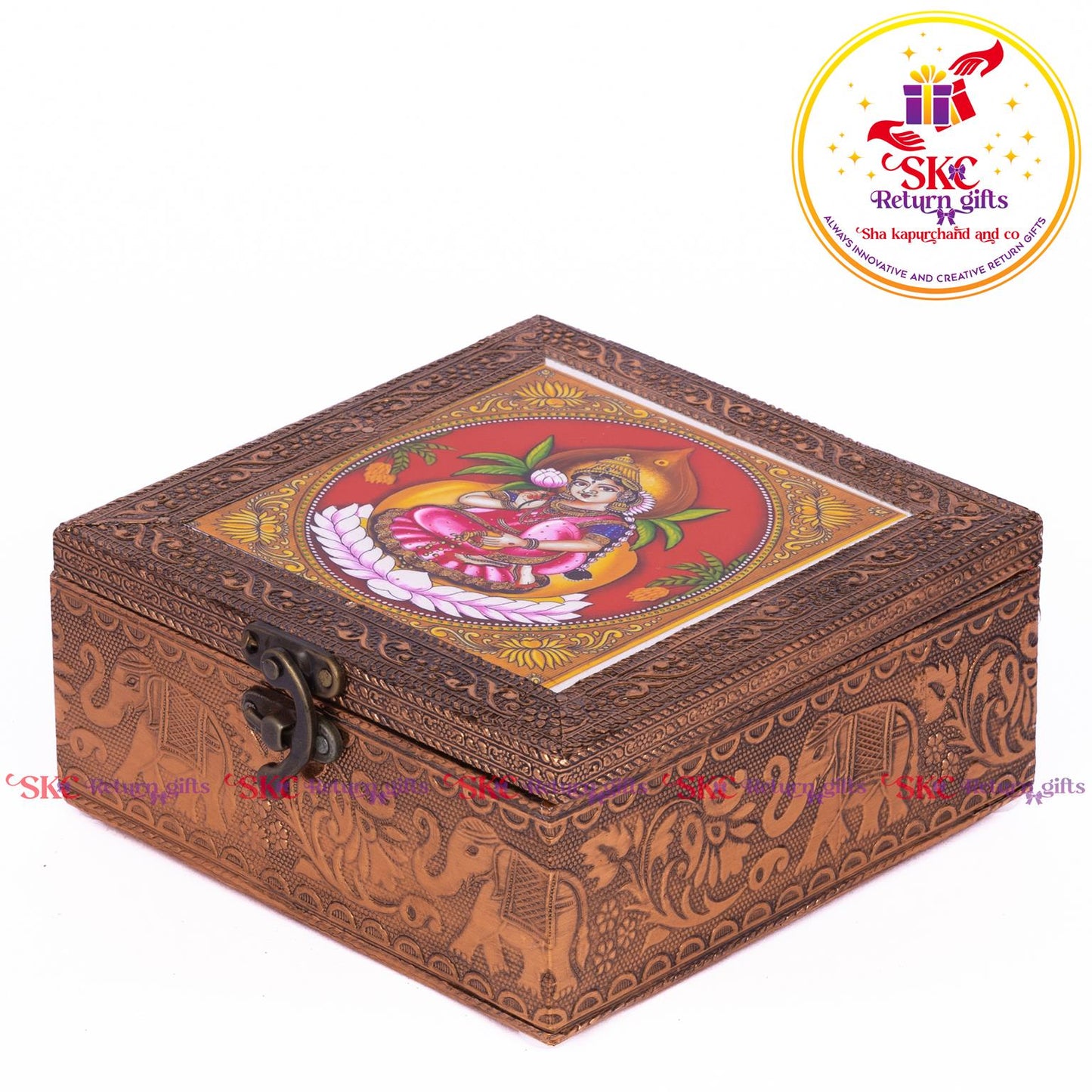 Tanjore Digital Art Pooja Box Mahalaxmi