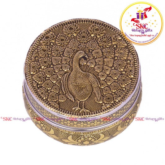 Stainless Steel Embosed  Peacock Box