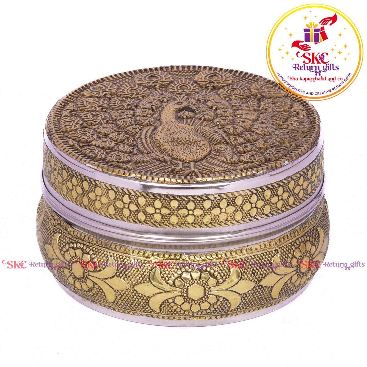 Stainless Steel Embosed Peacock Box