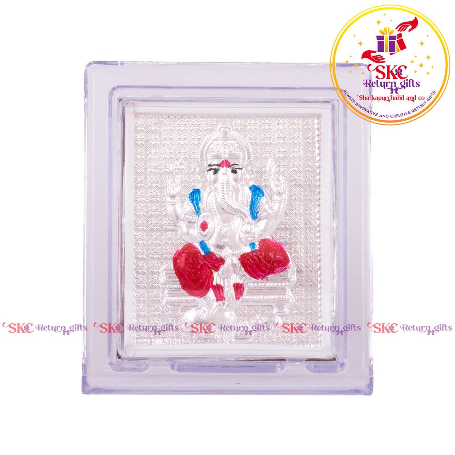 999 Silver Foil Ganesha Mini Stand