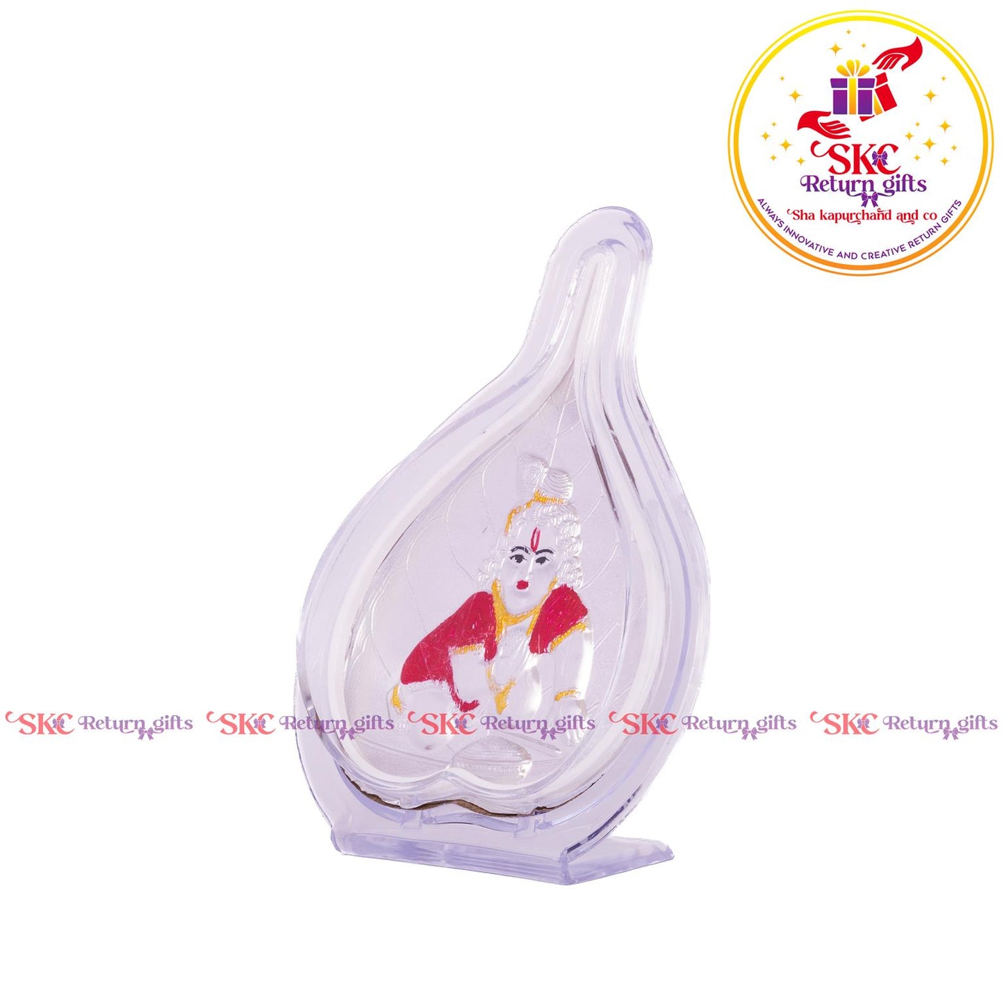 999 Silver Foil Krishna Big Pan Stand