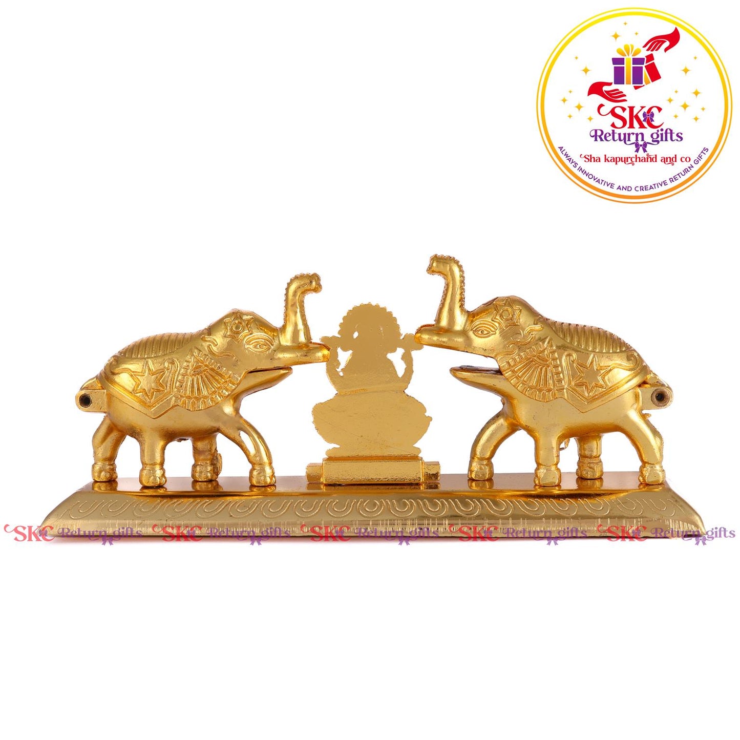 Double Elephant Kum-kum Holder With Maha Laxmi