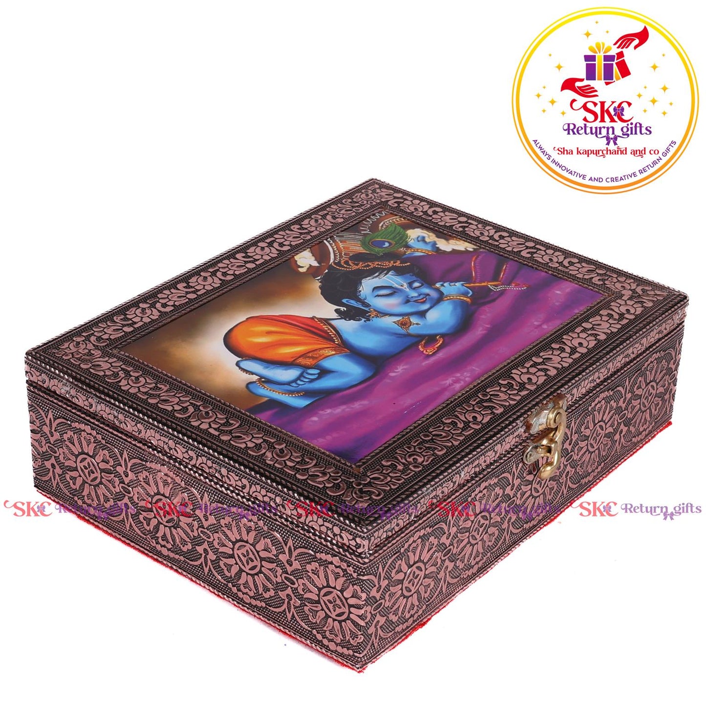 Tanjore Digital Art Pooja Box Krishna