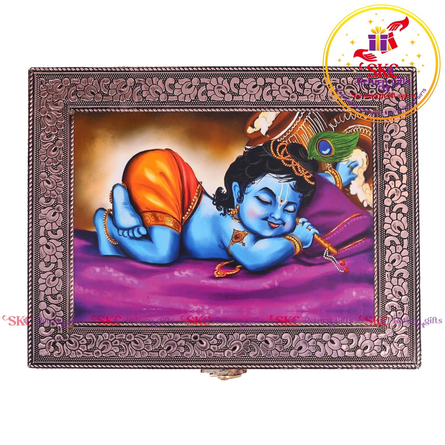 Tanjore Digital Art Pooja Box Krishna