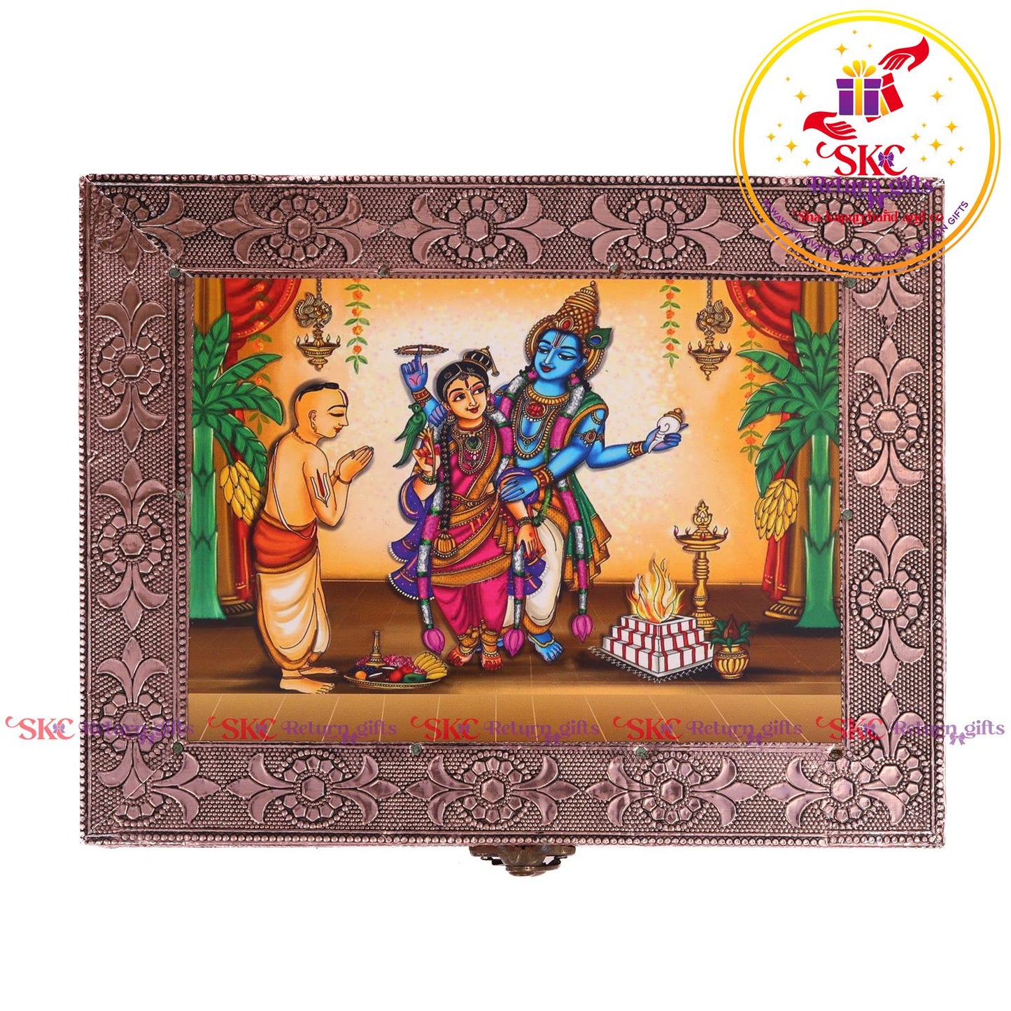 Tanjore Digital Art Pooja Box Gharalakshmi
