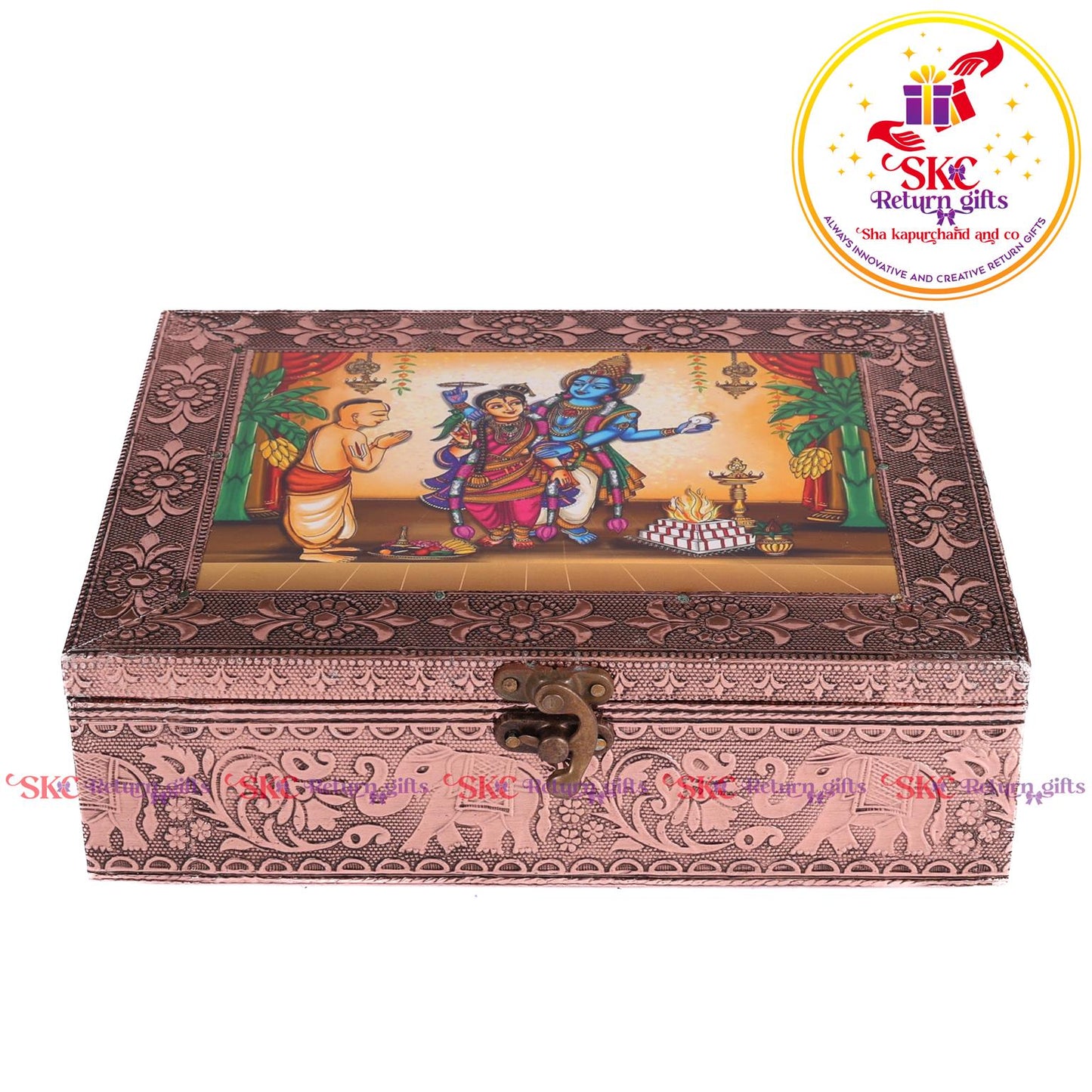 Tanjore Digital Art Pooja Box Gharalakshmi
