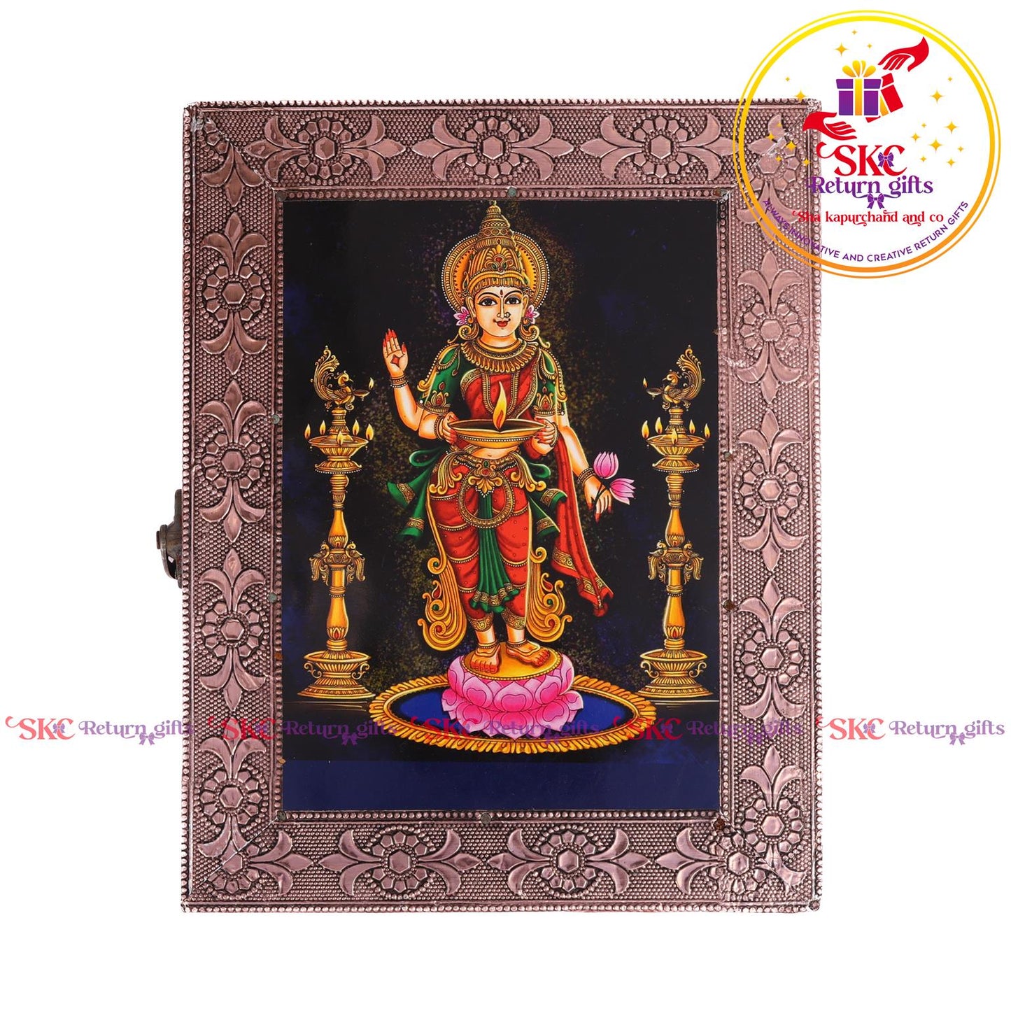 Tanjore Tanjore Digital Art Pooja Box Meenakshi Aman
