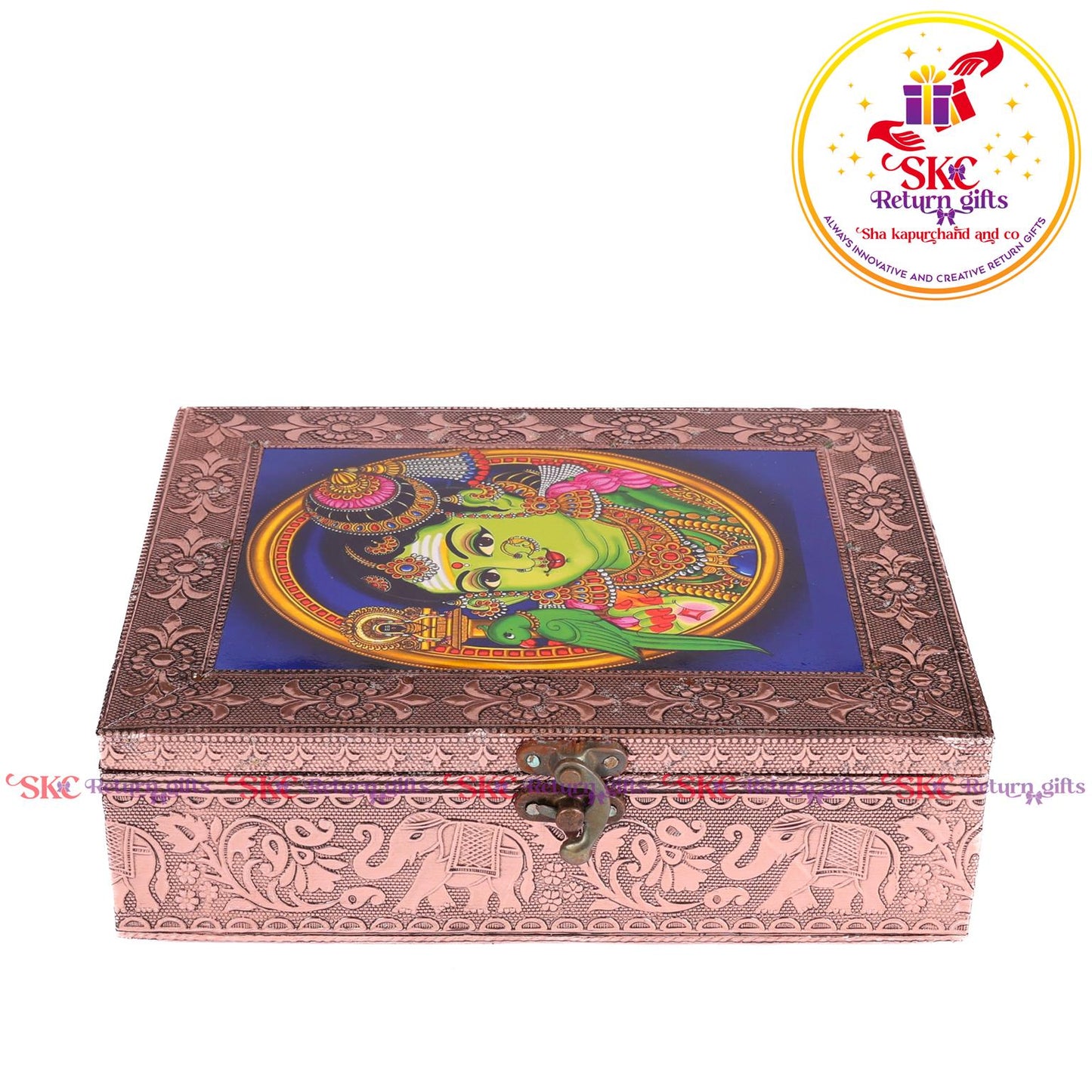 Tanjore Digital Art Pooja Box Meenakshi Aman