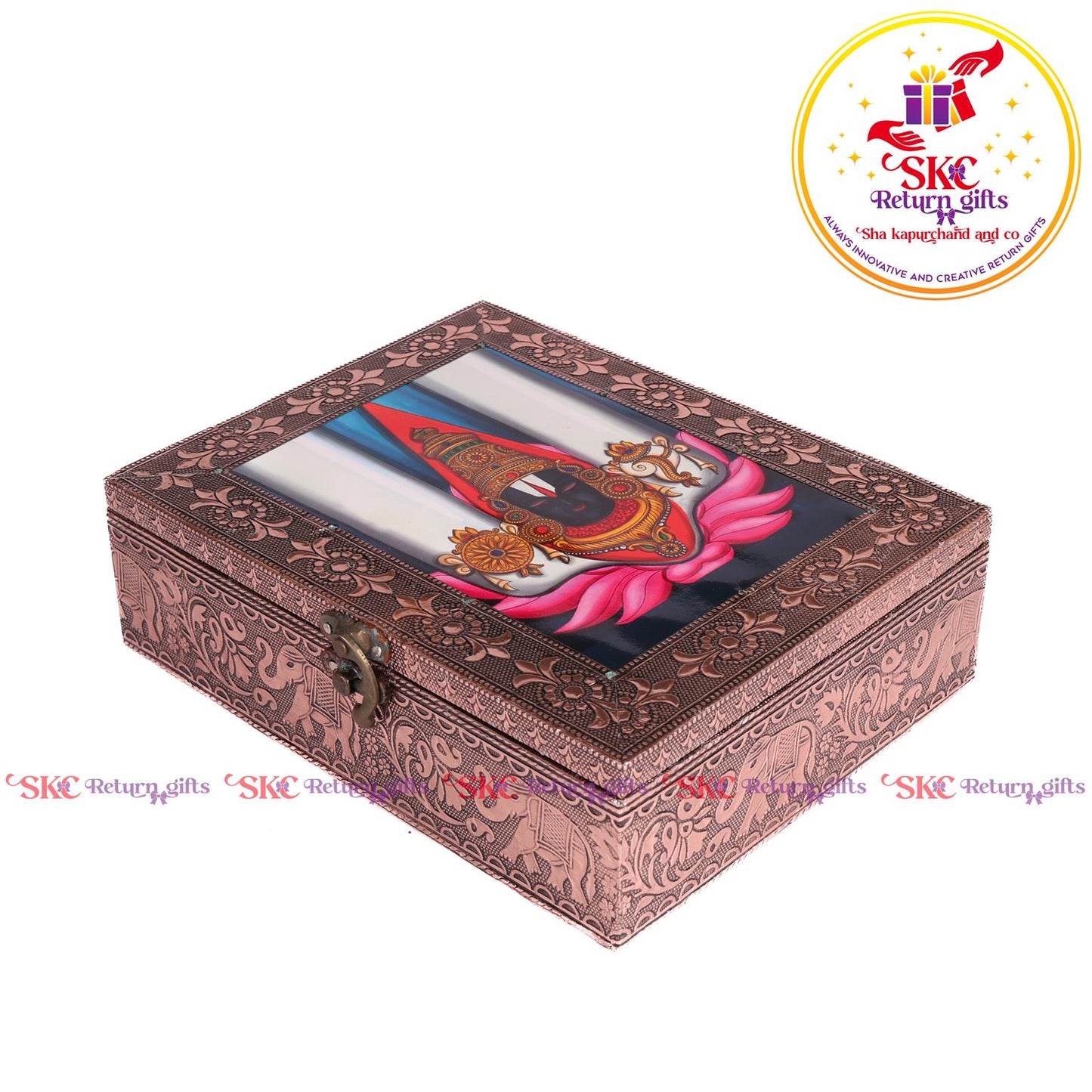 Tanjore Digital Art Pooja Box Ram Darbar