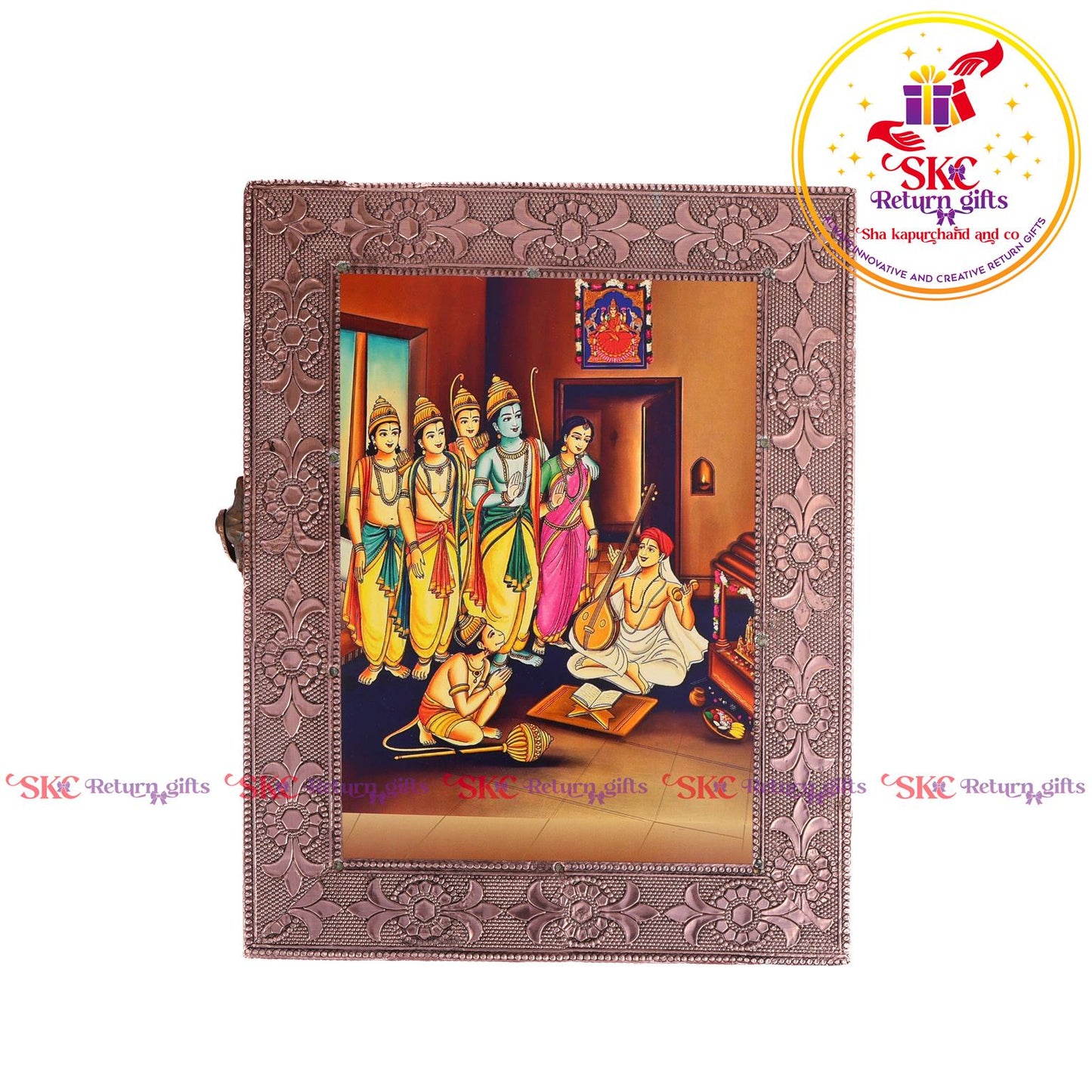 Tanjore Digital Art Pooja Box Ram Darbar