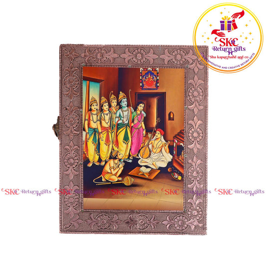 Tanjore Digital Art Pooja Box Ram Darbar