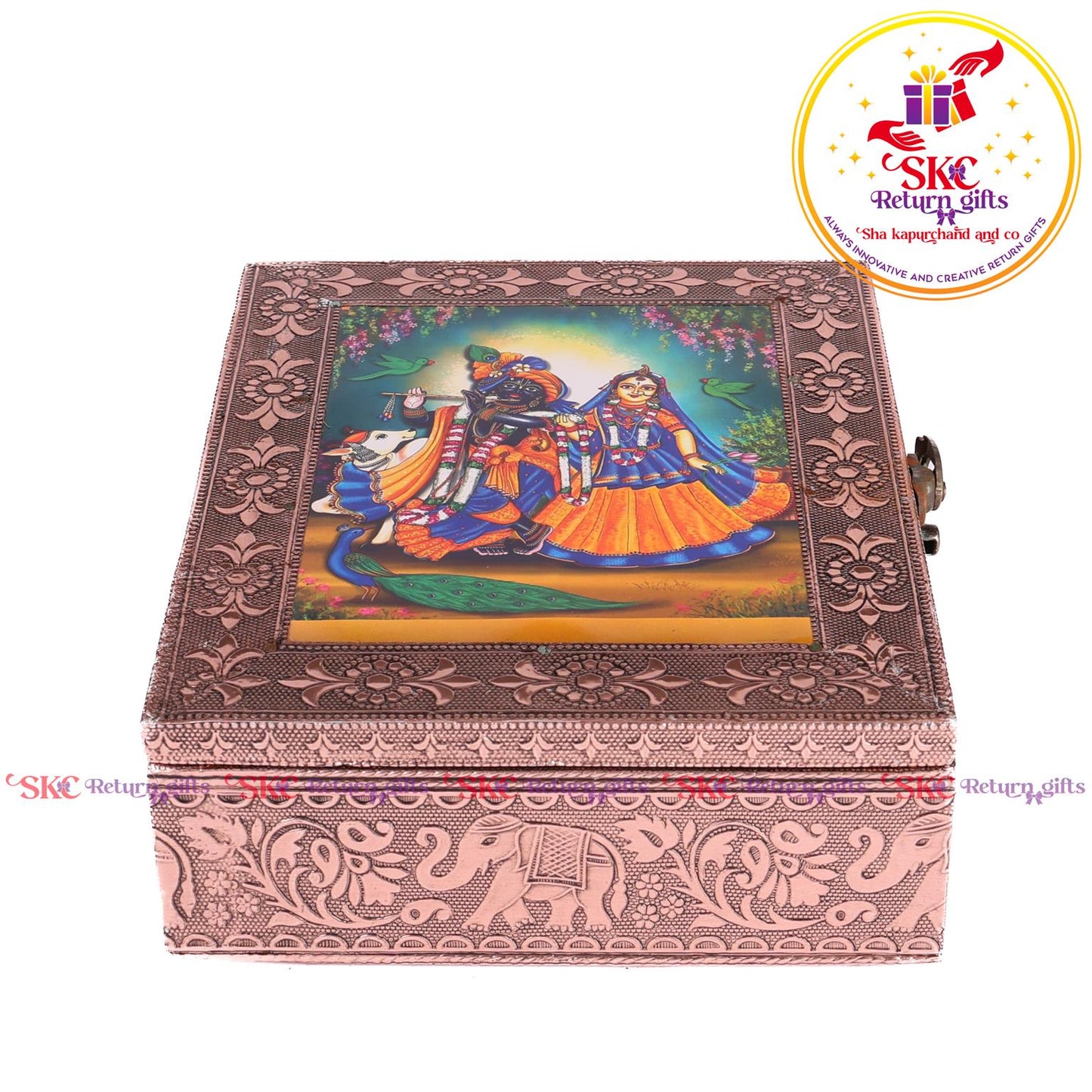 Tanjore Digital Art Pooja Box Radha Krishna