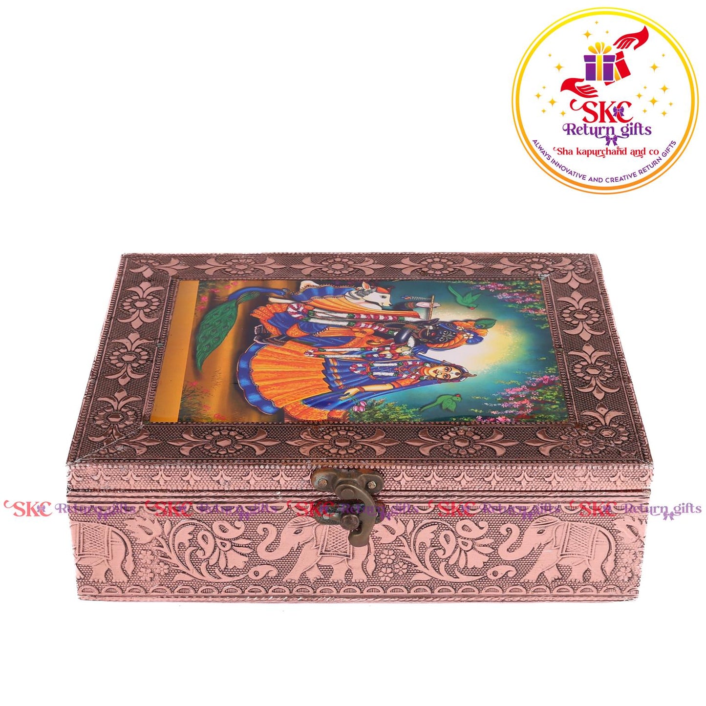 Tanjore Digital Art Pooja Box Radha Krishna