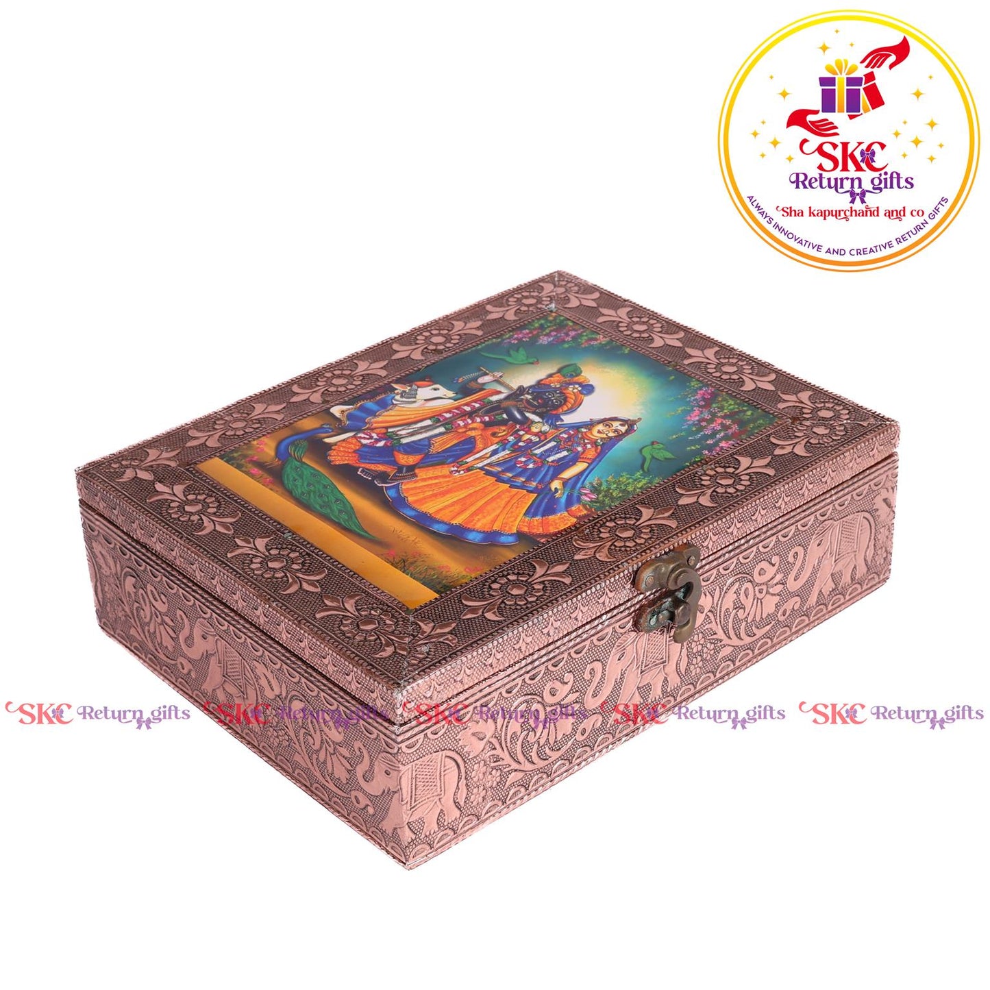 Tanjore Digital Art Pooja Box Radha Krishna