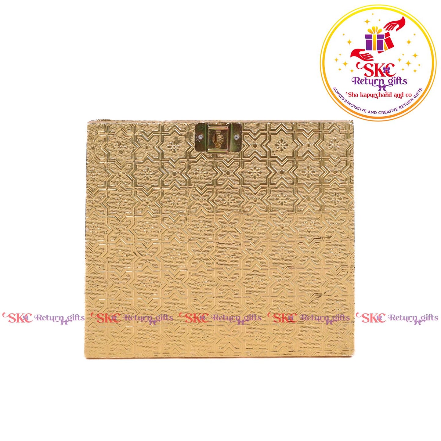 Double Elephant Pooja Box Embosed