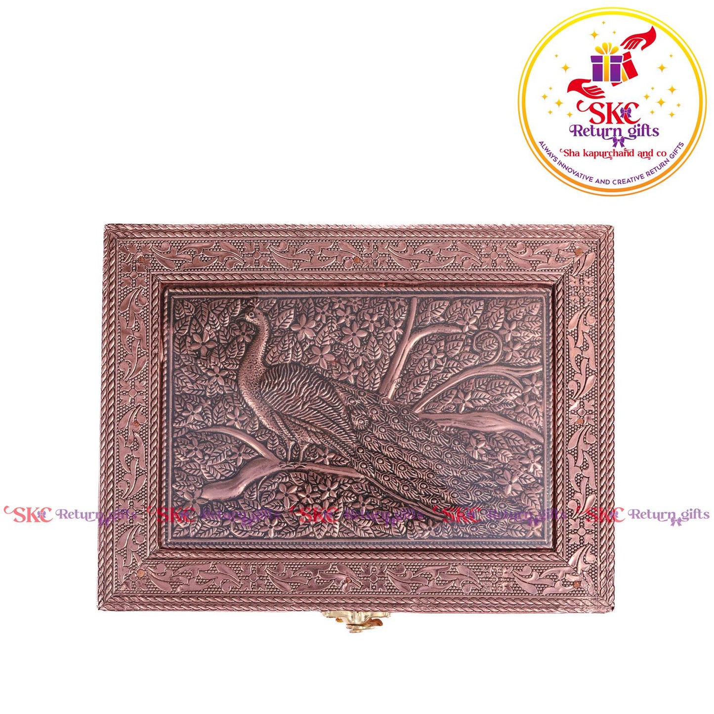 Embossed Peacock Jewellery Box