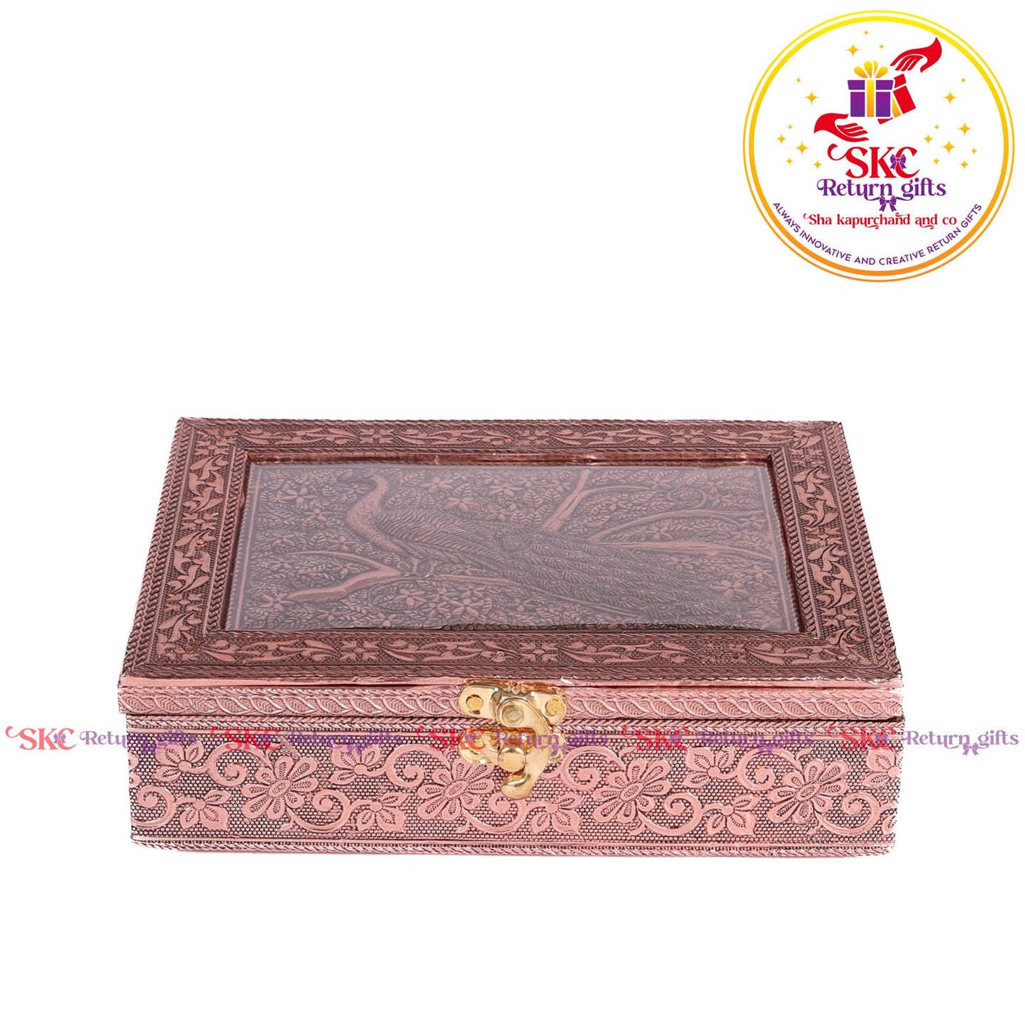 Embossed Peacock Jewellery Box