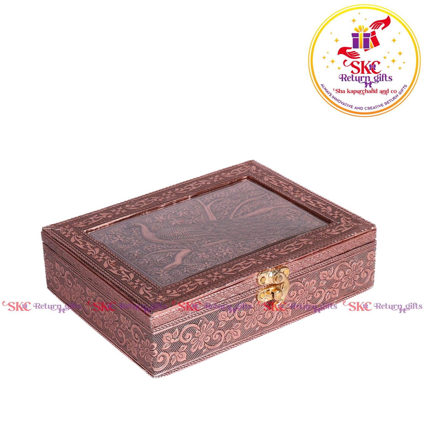 Embossed Double Elephant Jewellery Box
