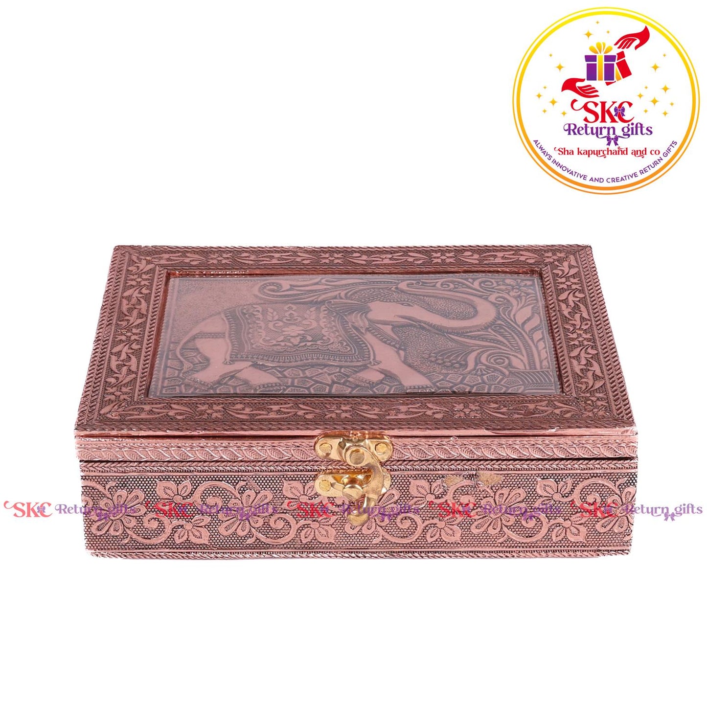 Embossed Elephant Jewellery Box