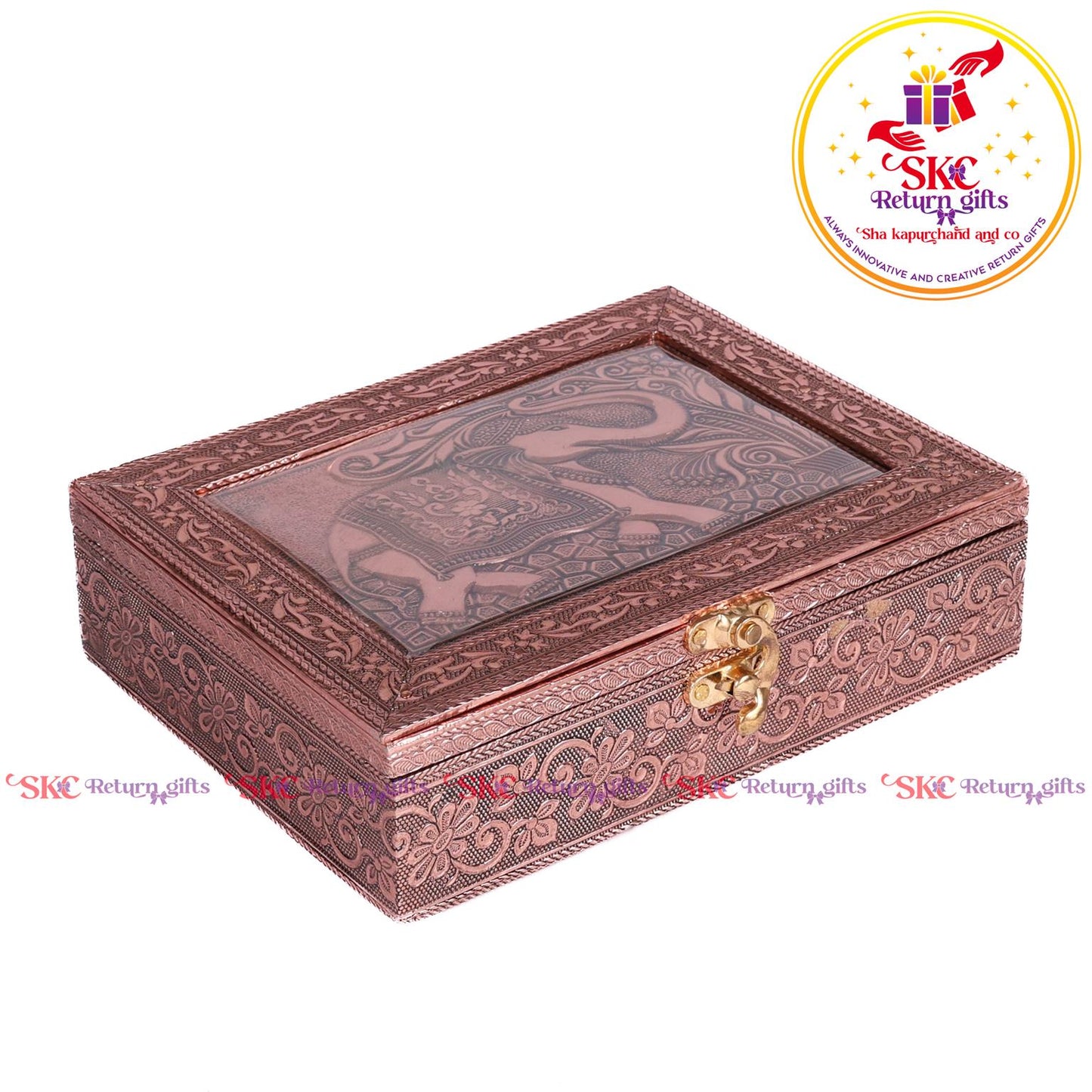 Embossed Elephant Jewellery Box