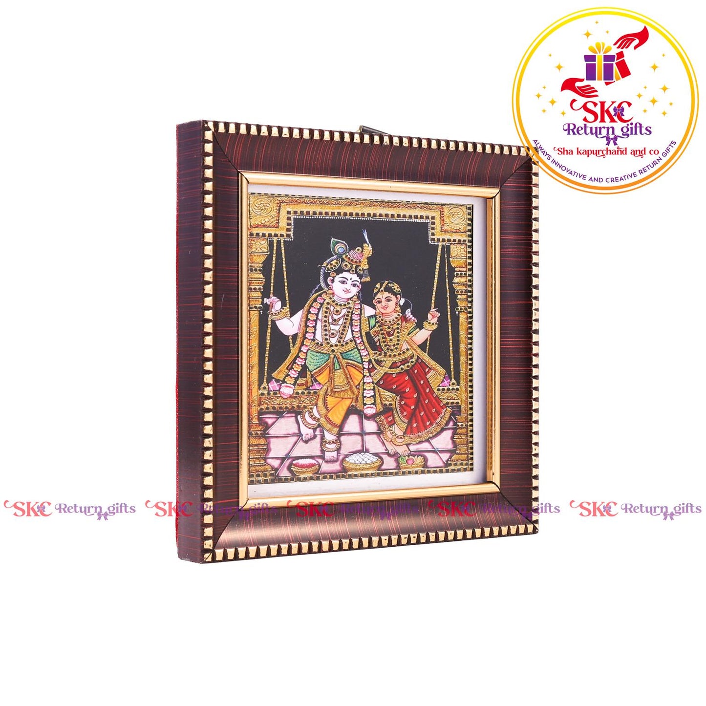 Tanjore Digital Art & Radha Krishna